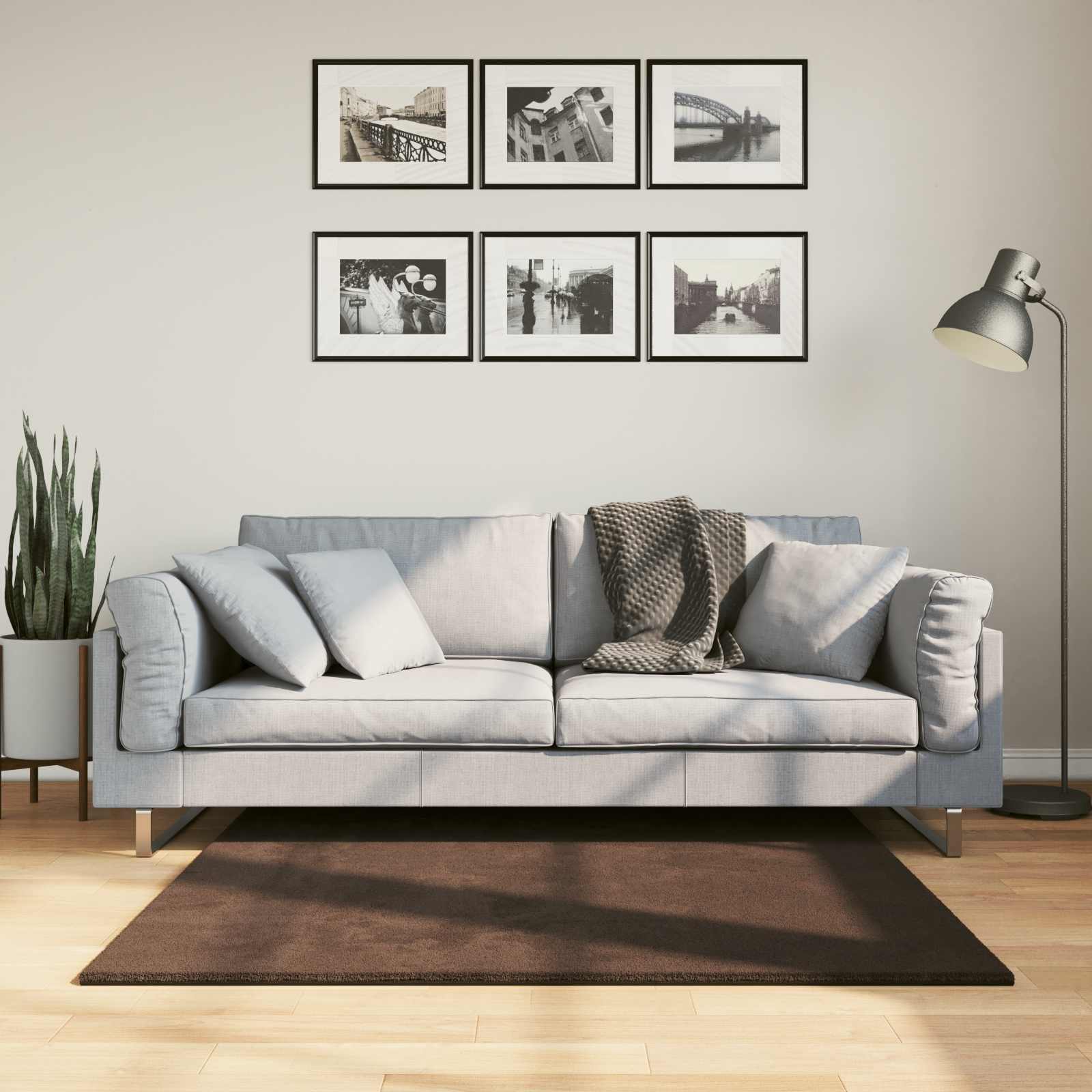 Keskmine vaip pehme ja pestav HUARTE Pruun 120 x 120 cm
