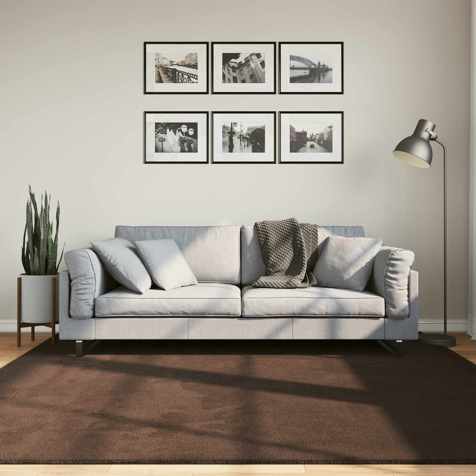 Keskmine vaip pehme ja pestav HUARTE Pruun 200 x 200 cm