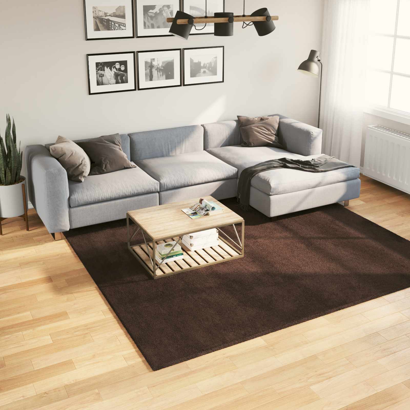 Keskmine vaip pehme ja pestav HUARTE Pruun 240 x 240 cm