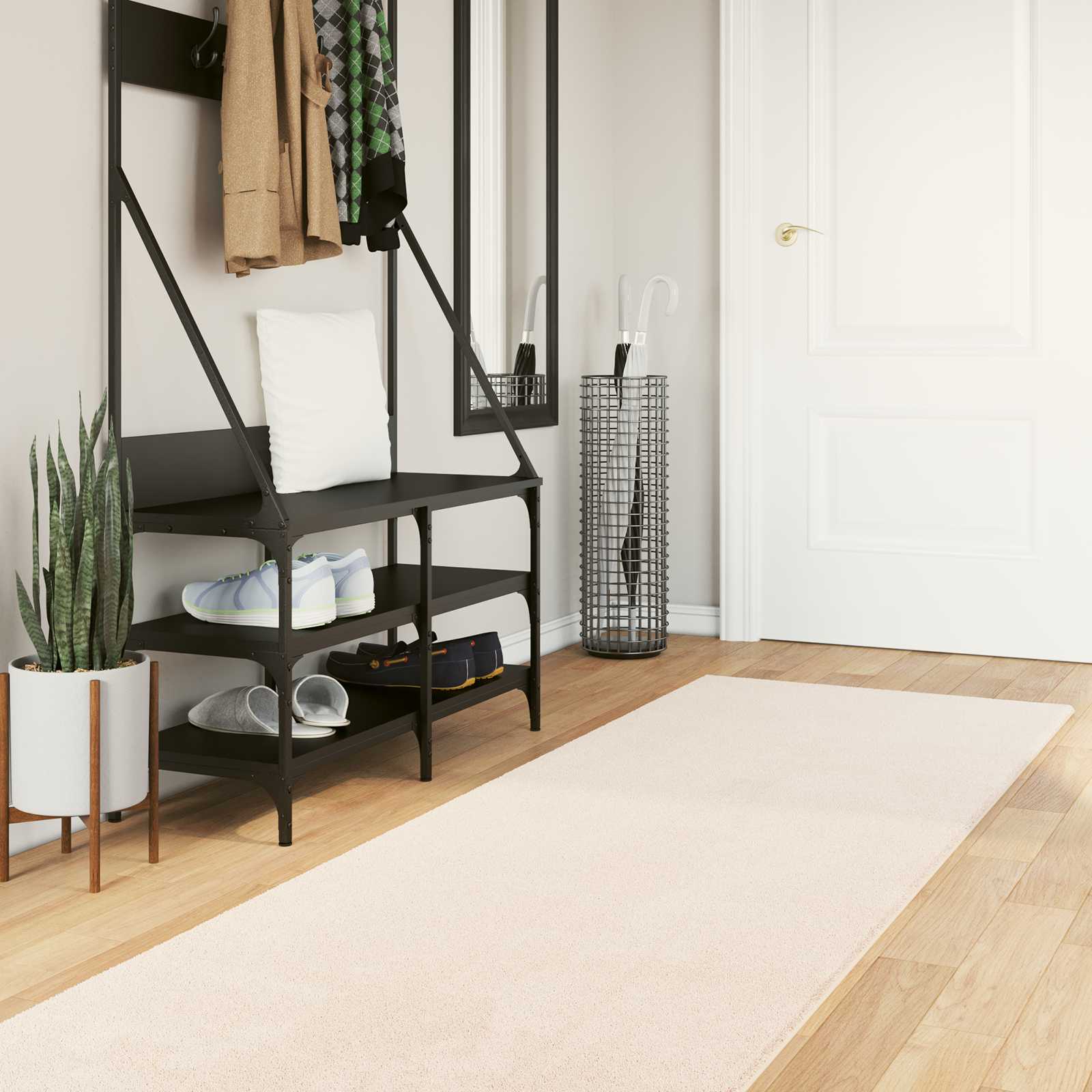 Keskmine vaip pehme ja pestav HUARTE Beež 80 x 500 cm Polüester