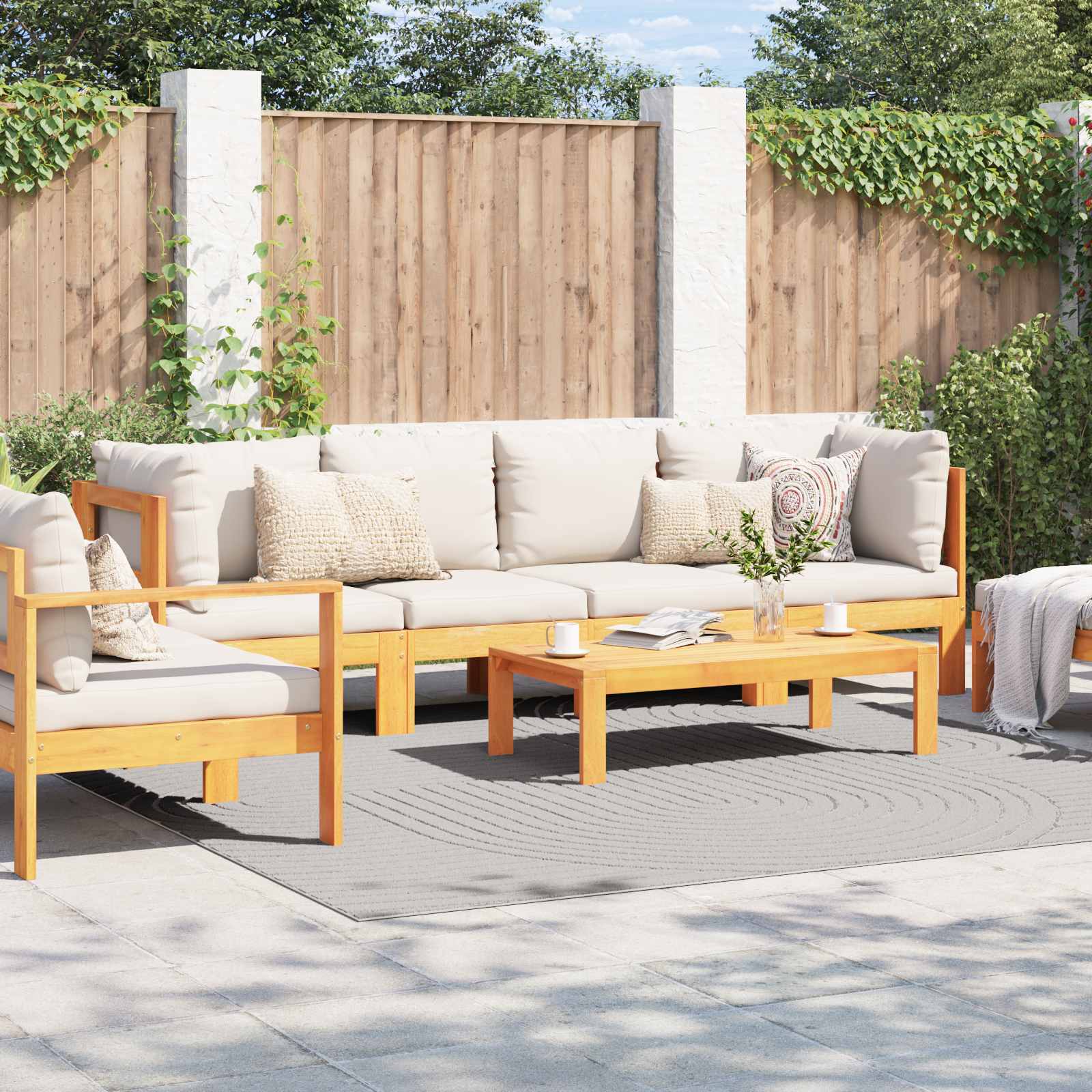 Siseruumide ja välitingimuste vaip PALMERAS cream 240 x 240 cm