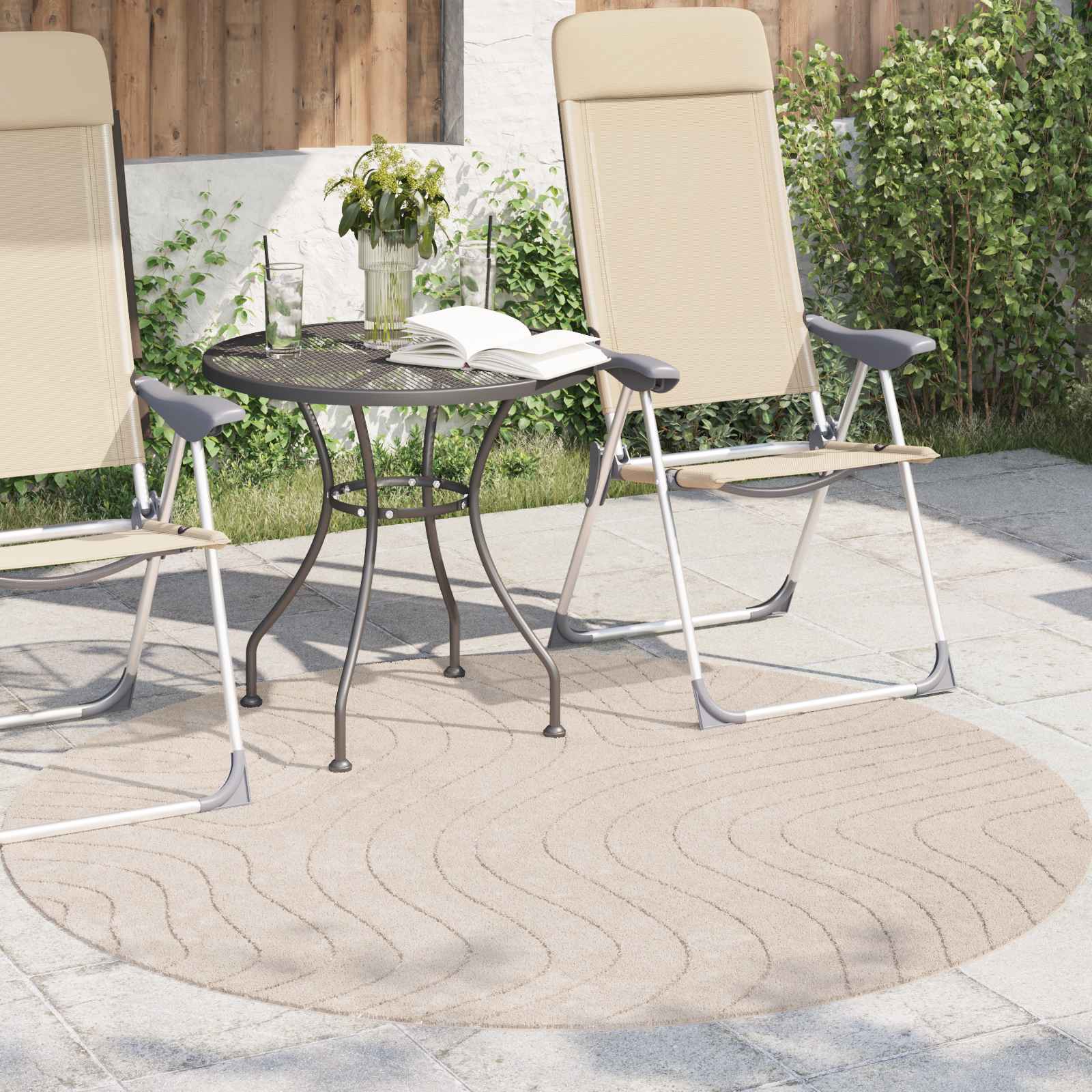Siseruumide ja välitingimuste vaip PALMERAS Beež Ø 120 CM