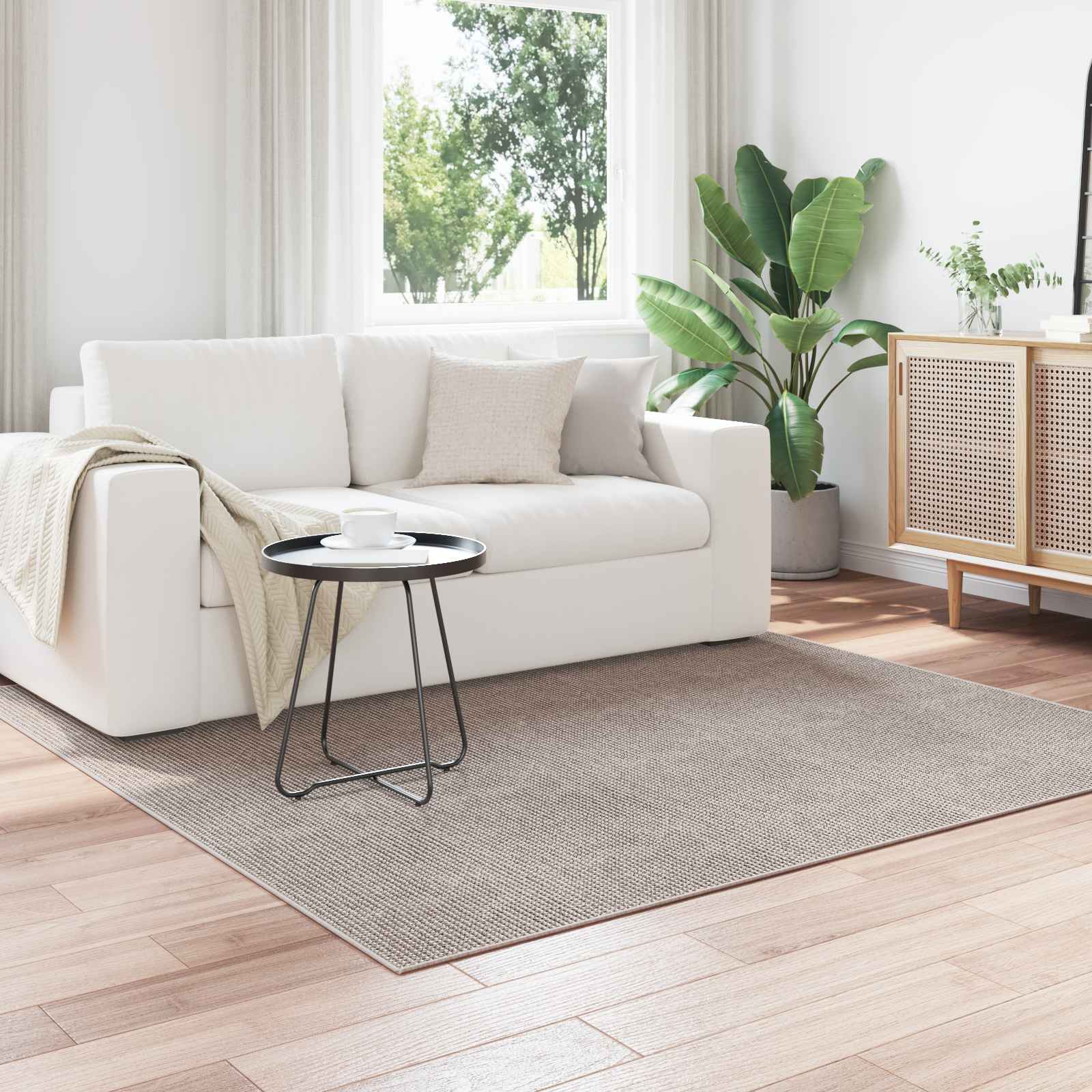 Siseruumide vaip LUGO Kreem ja Taupe 200 x 200 cm Polüester