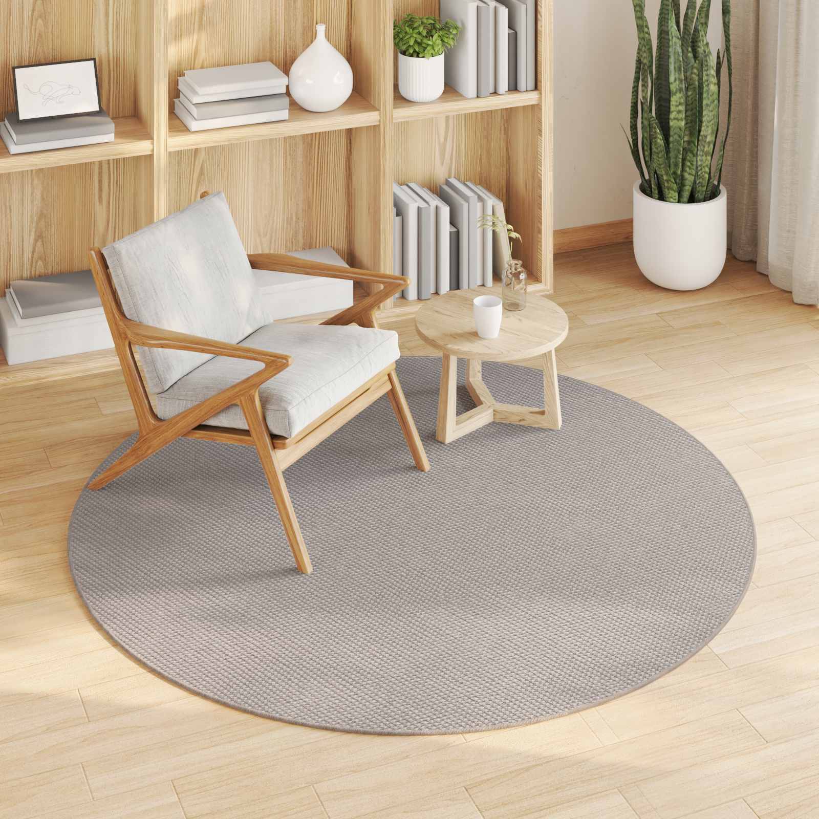 Siseruumide vaip LUGO Kreem ja Taupe Ø 160 cm Polüester