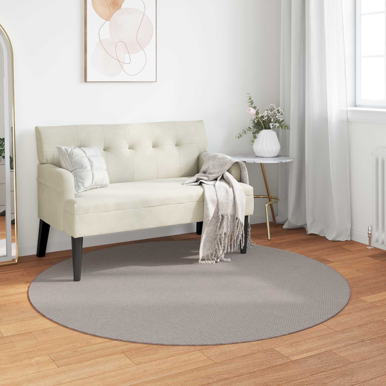 Siseruumide vaip LUGO Kreem ja Taupe Ø 200 cm Polüester