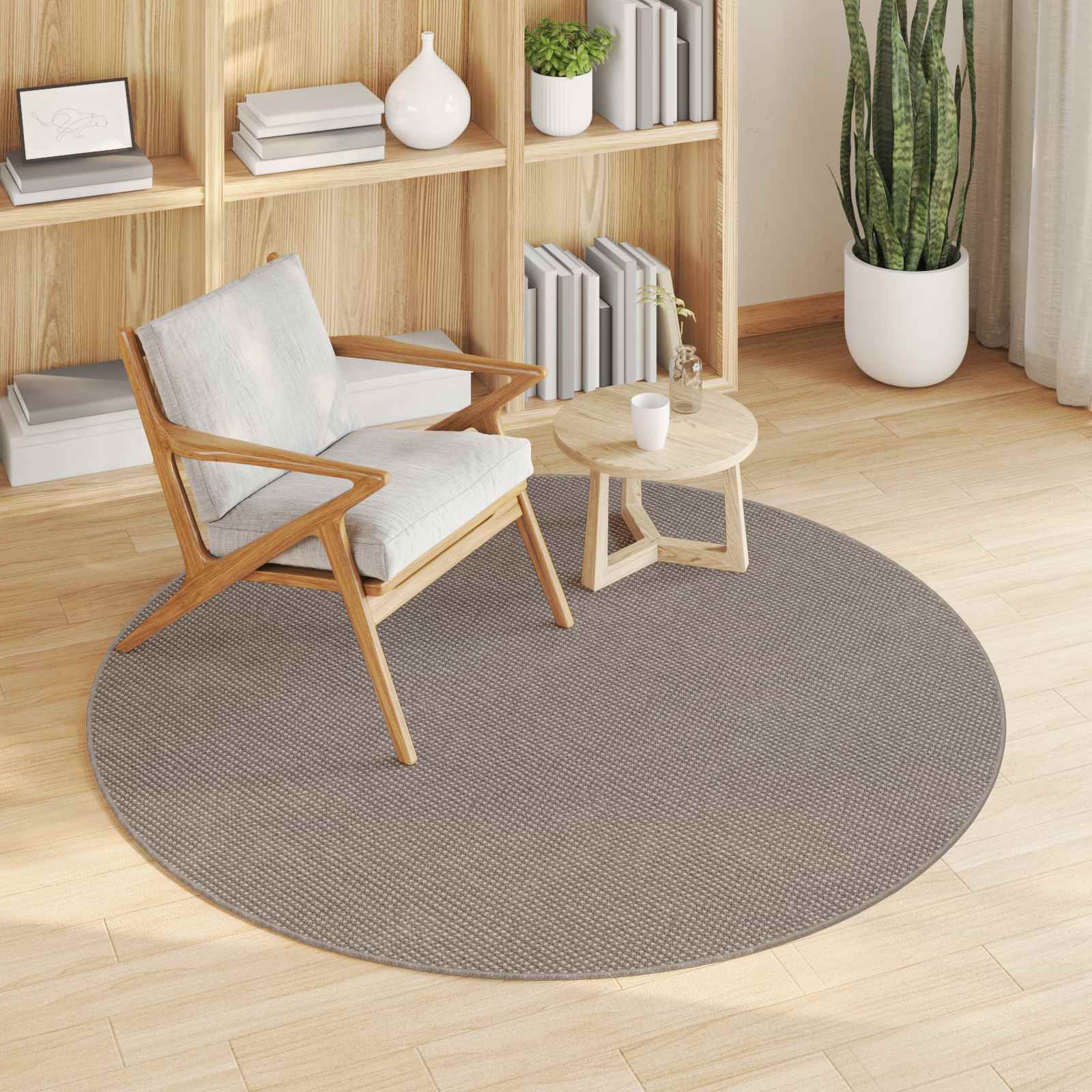Siseruumide vaip LUGO Kreem ja Taupe Ø 160 cm Polüester