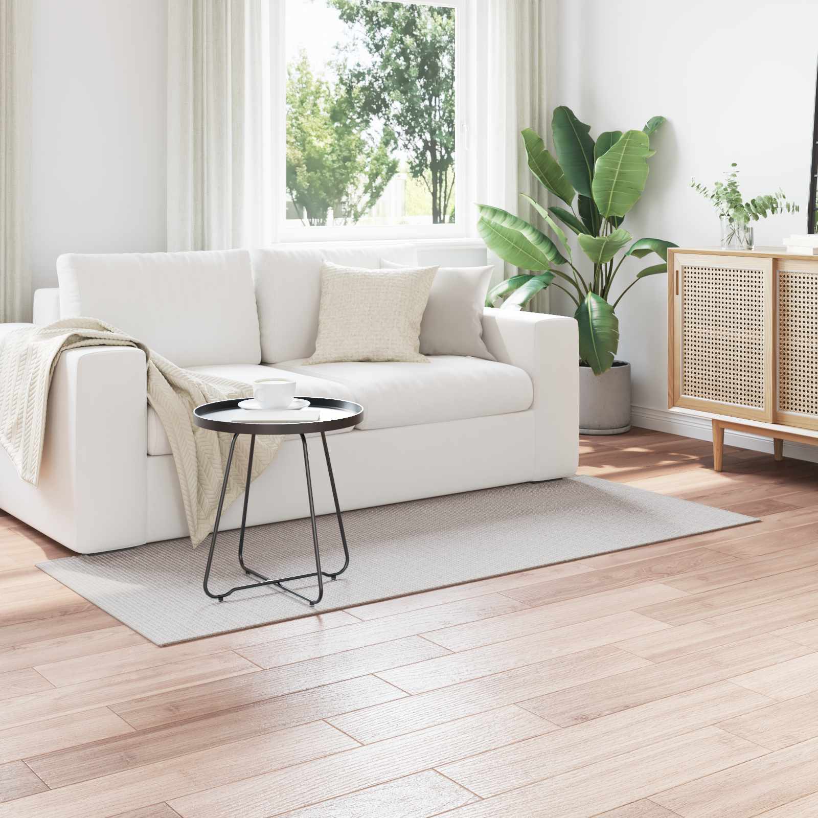 Siseruumide vaip LUGO Kreem ja hall 80 x 200 cm Polüester