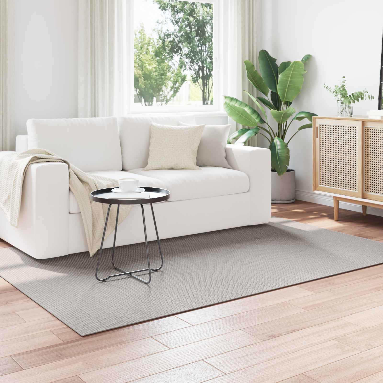 Siseruumide vaip LUGO Kreem ja hall 120 x 170 cm Polüester