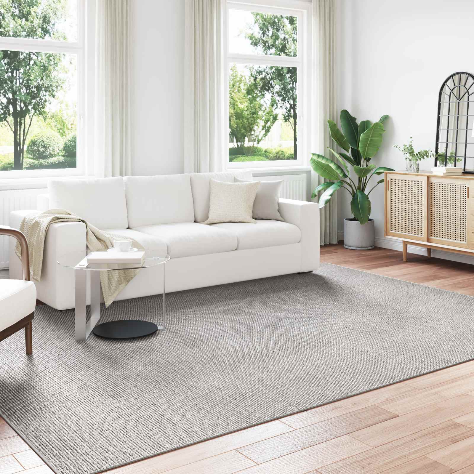 Siseruumide vaip LUGO Kreem ja hall 200 x 280 cm Polüester