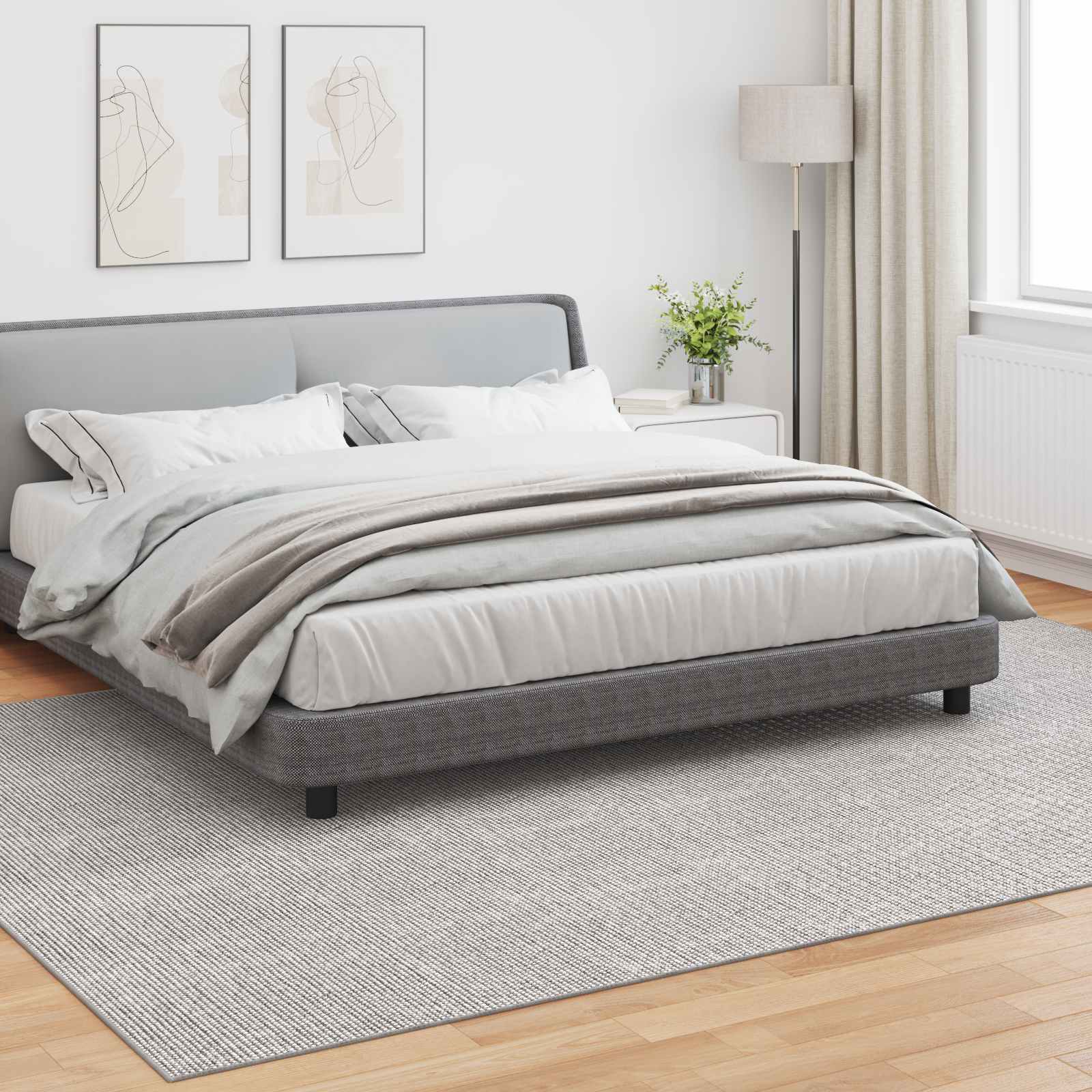 Siseruumide vaip LUGO Kreem ja hall 200 x 280 cm Polüester
