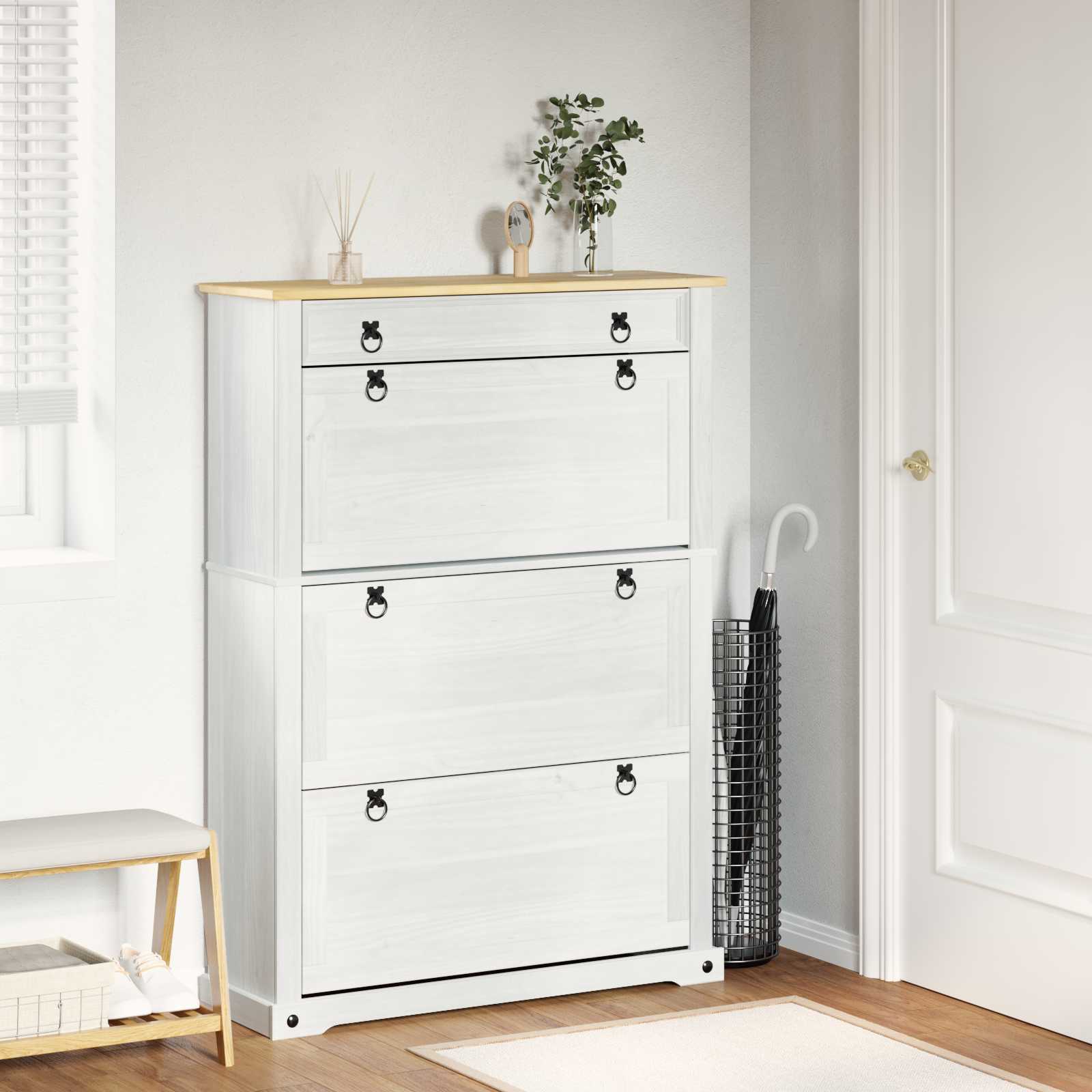 Kinga kapp sahtliga Corona Valge 99 x 32 x 138 cm Tahke mänd