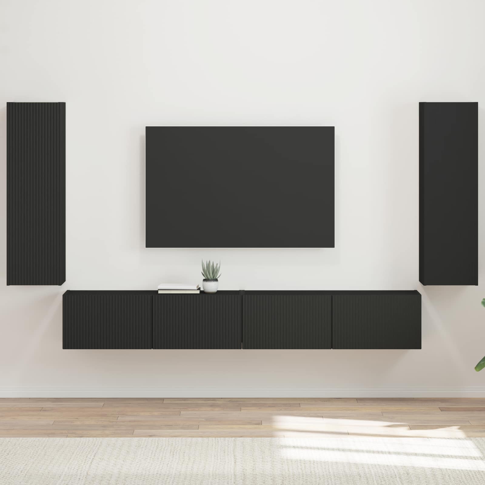 TV seinakapikomplekt 4 tk Must Tehispuit