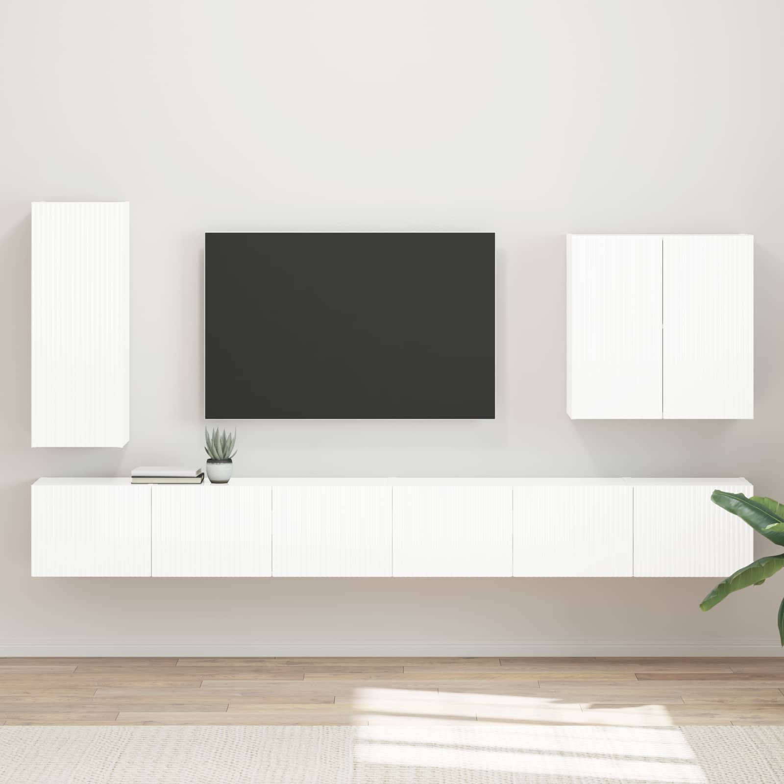 TV seinakapikomplekt 6 tk Kergelt läikiv valge