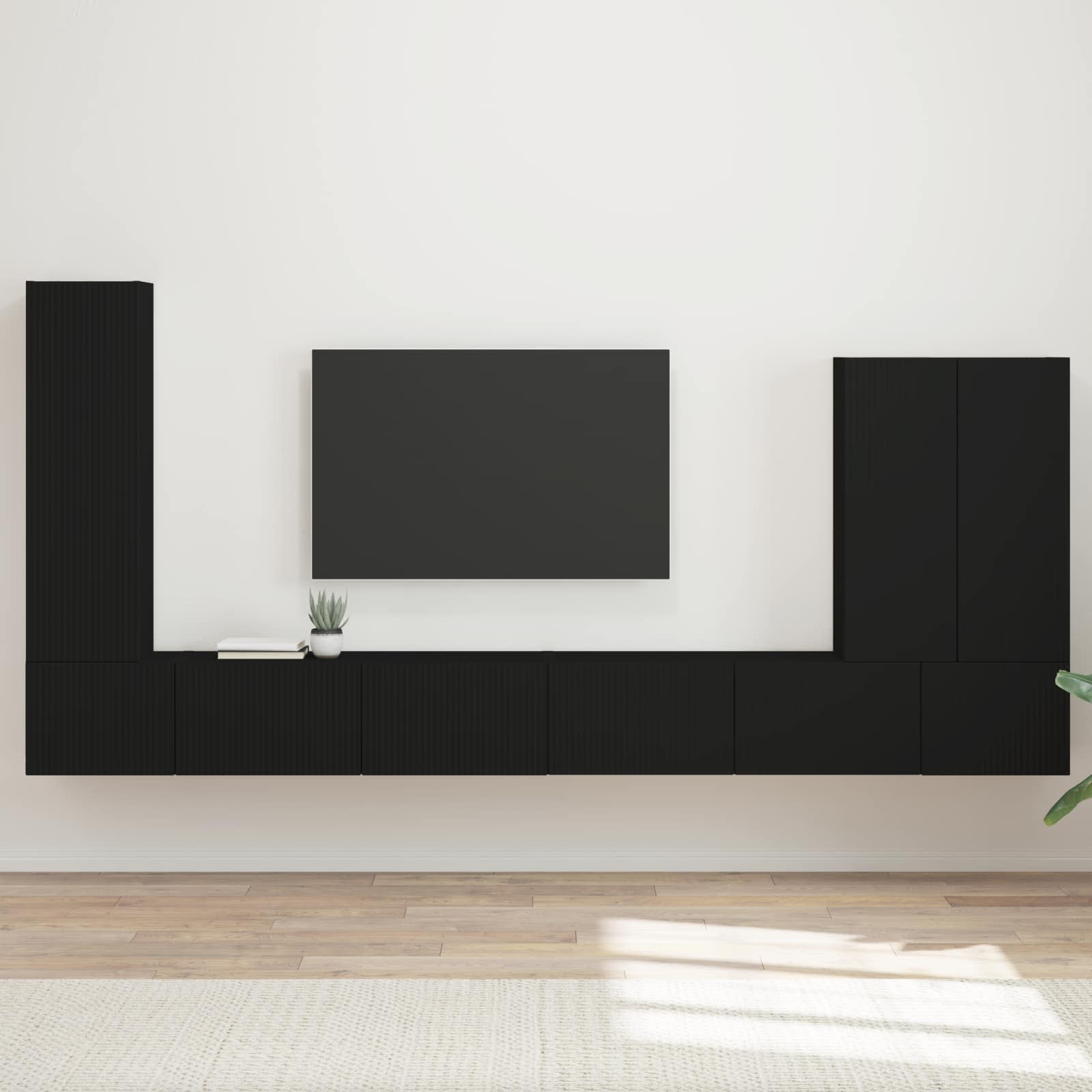 TV seinakapikomplekt 6 tk Must