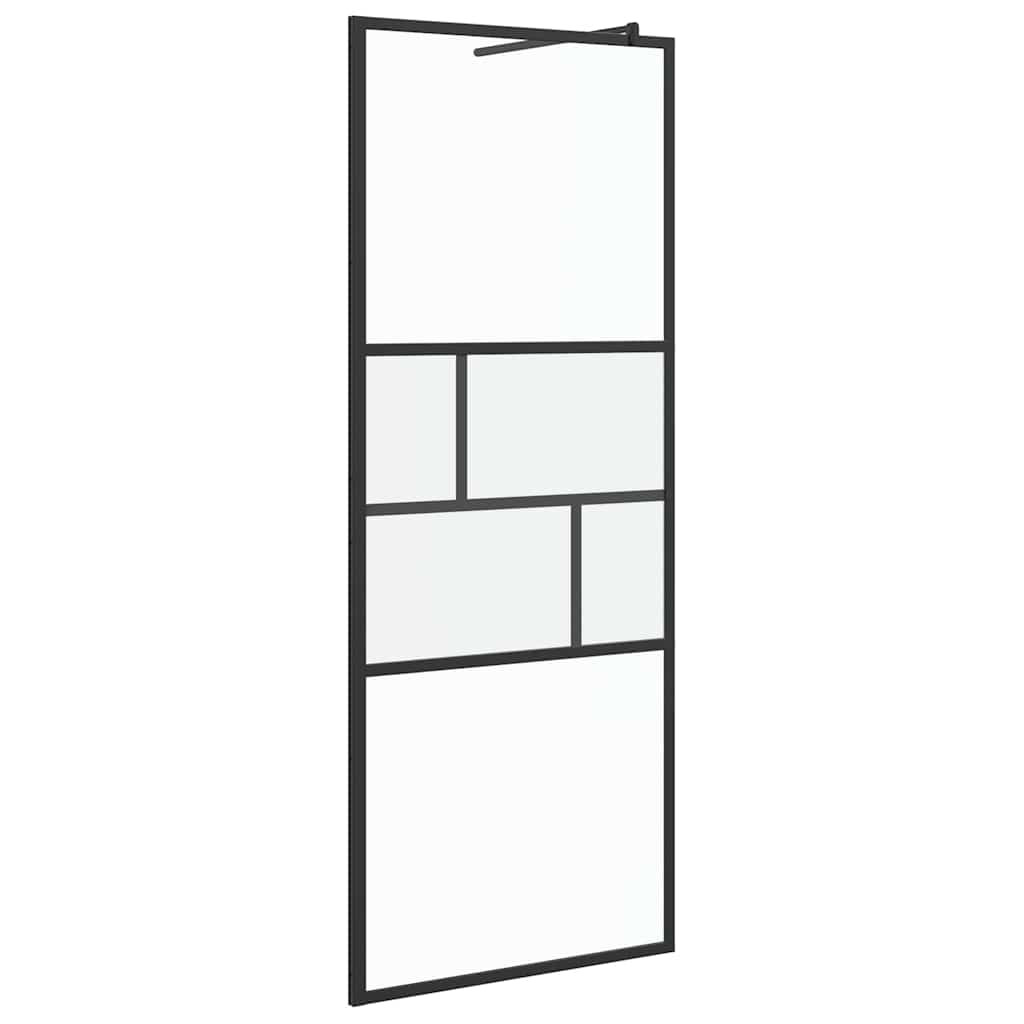 Käigurikka dušisein Must 77 x 195 x 0,5 cm Klaas ja alumiinium