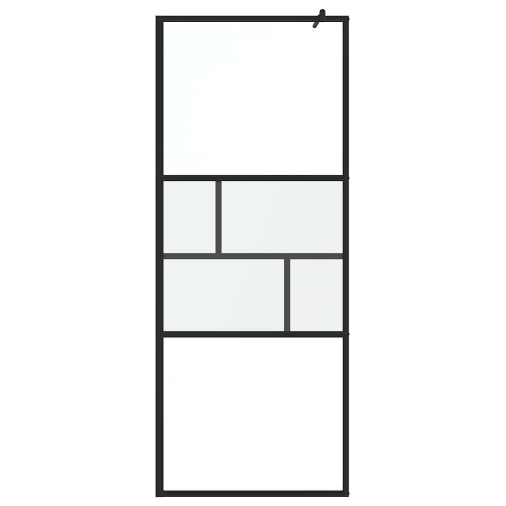 Käigurikka dušisein Must 77 x 195 x 0,5 cm Klaas ja alumiinium