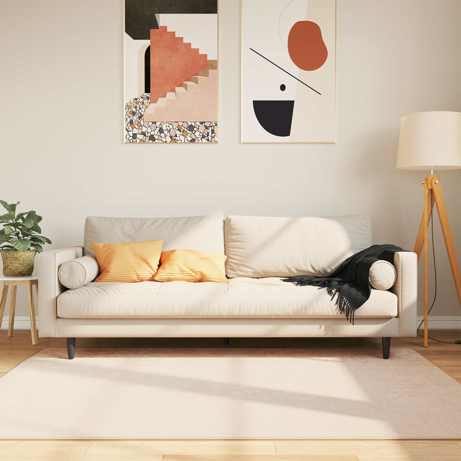 Vaip Rätikutoru MARSA Kreemjas 120 x 170 cm Polüester ja PVC