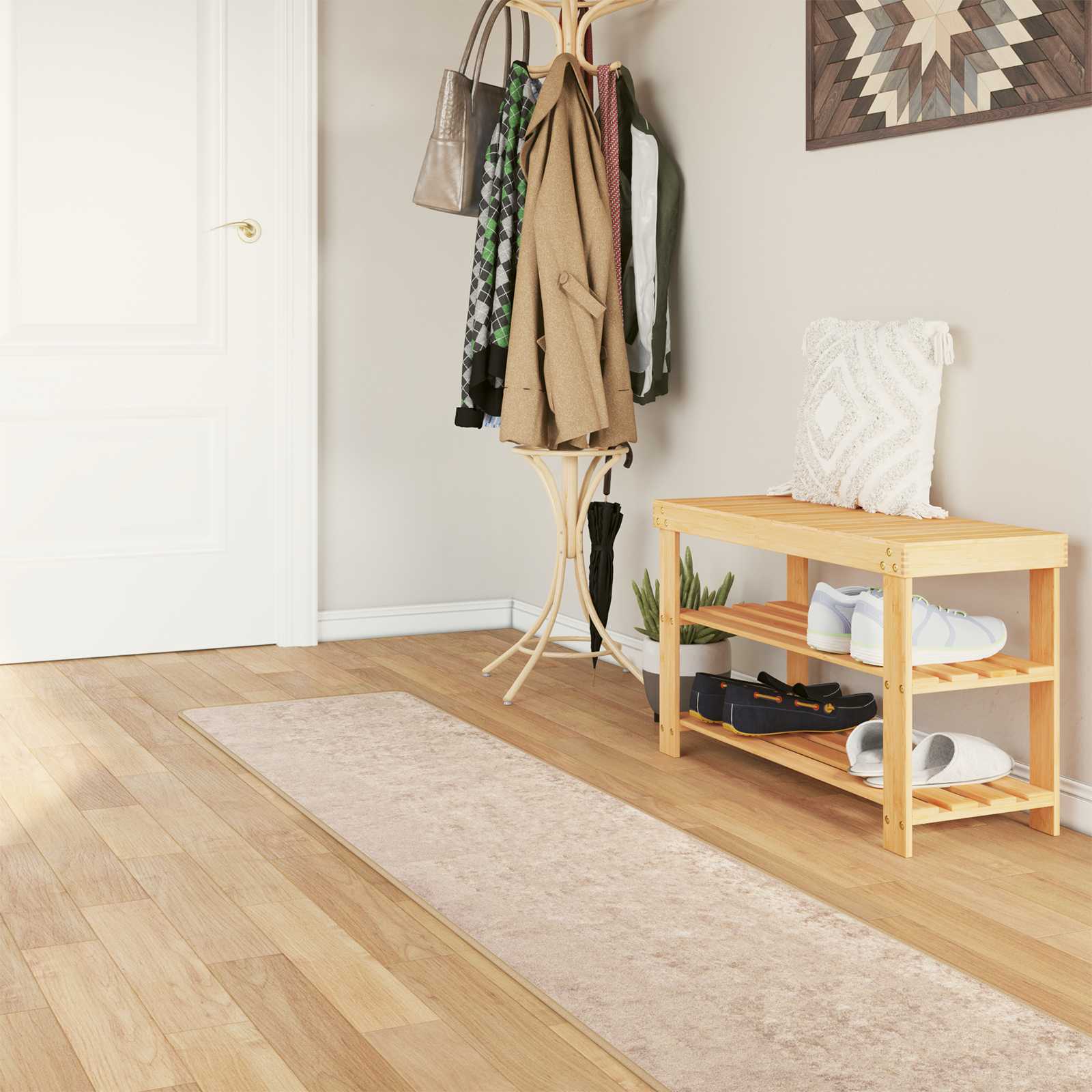 Vaip Rätikutoru MARSA Beež 50 x 450 cm Polüester ja PVC