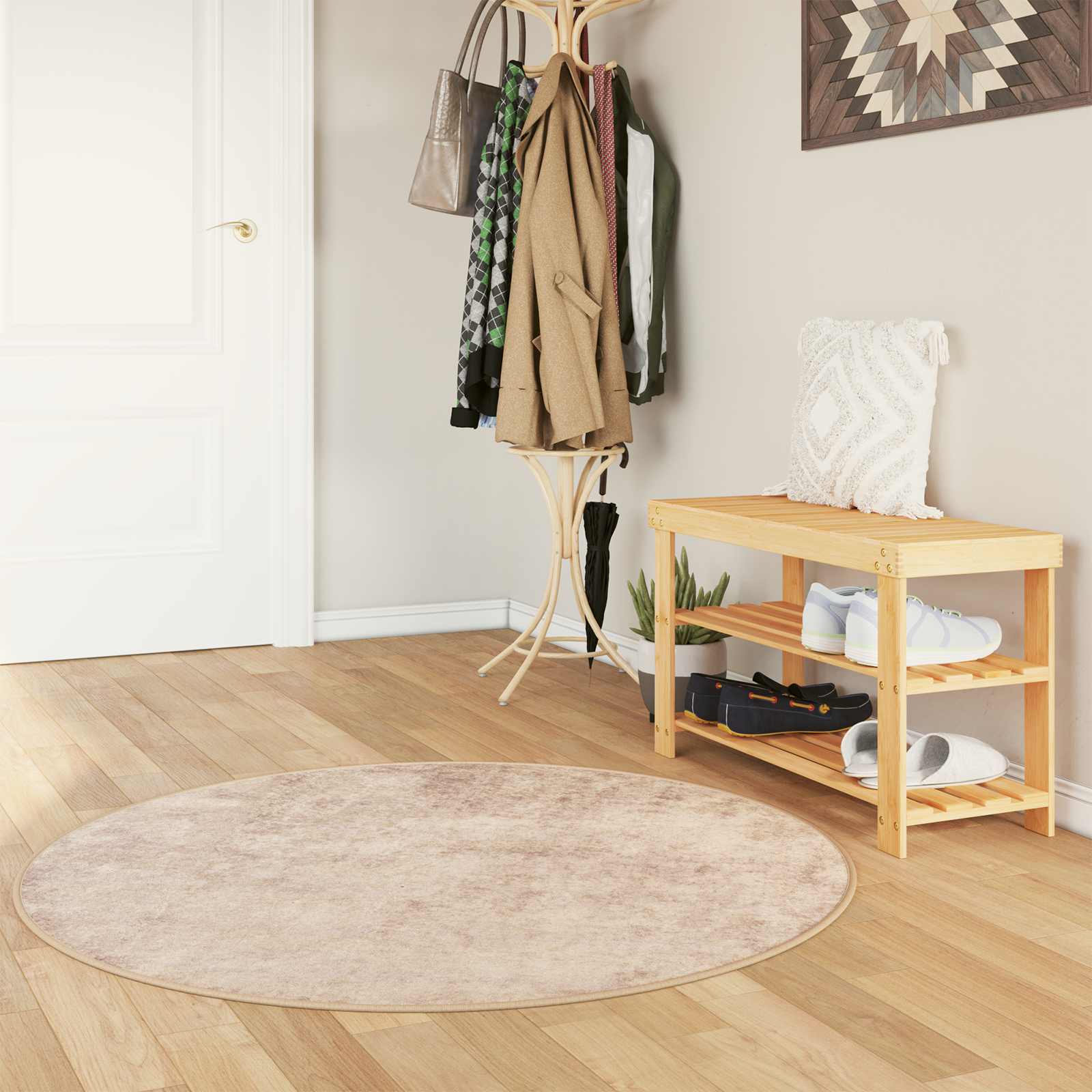 Vaip Rätikutoru MARSA Beež 120 x 120 cm Polüester ja PVC