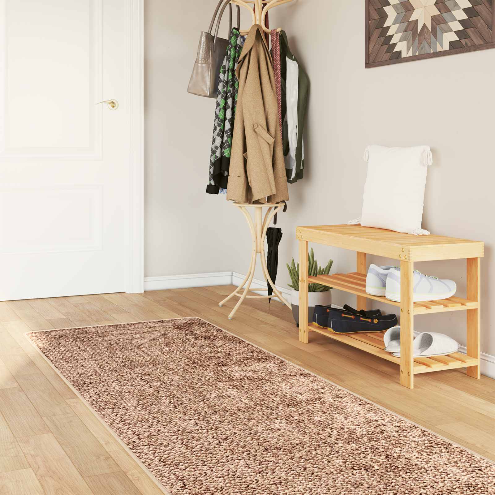 Vaip Rätikutoru MARSA Pruun 80 x 250 cm Polüester ja PVC