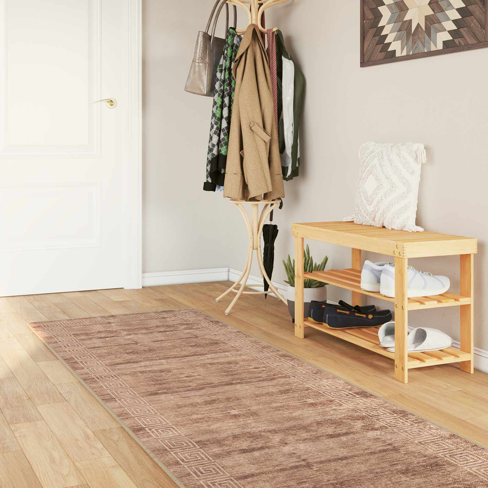 Vaip Rätikutoru MARSA Beež ja kuldne 100 x 250 cm
