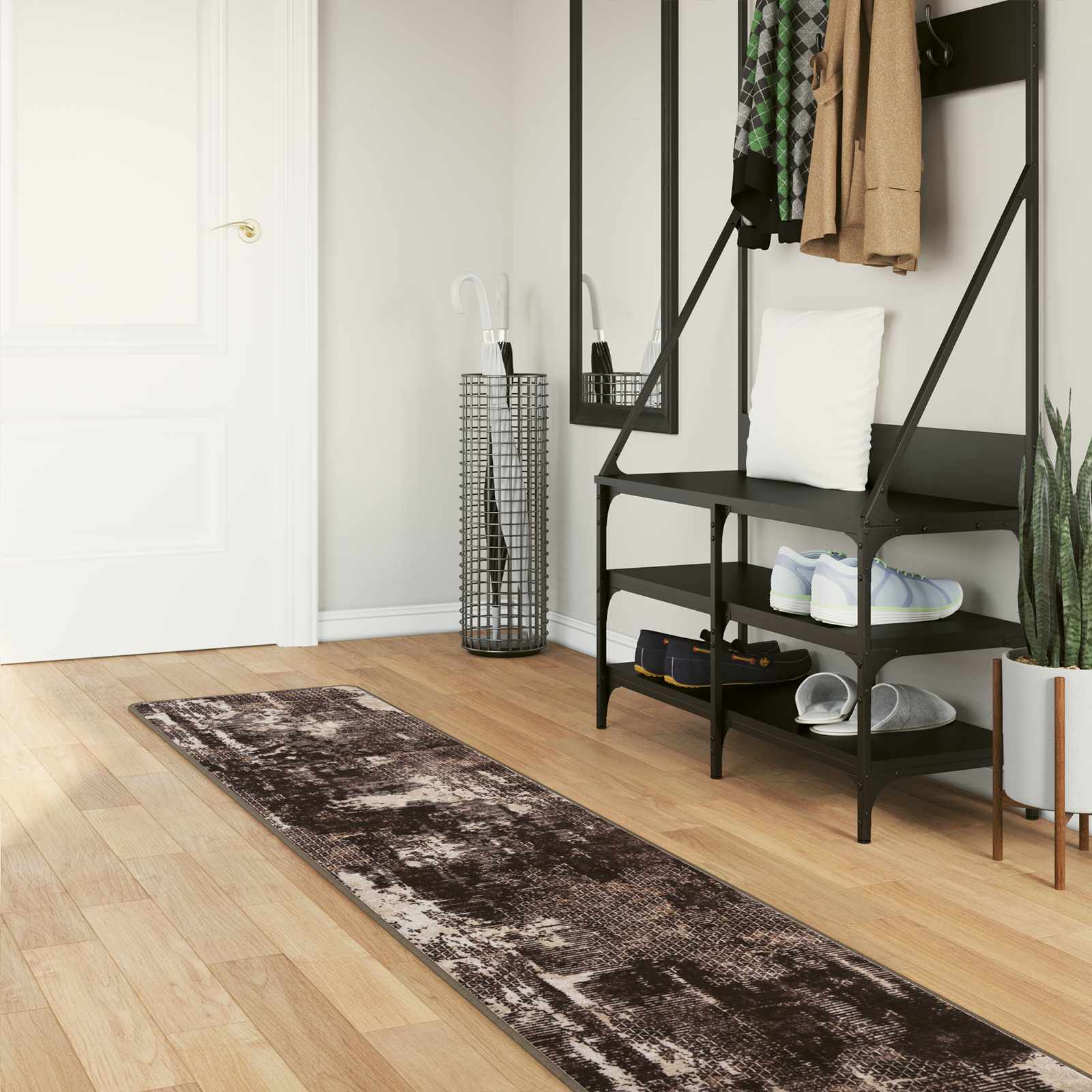 Vaip Rätikutoru MARSA Must ja Valge 50 x 300 cm