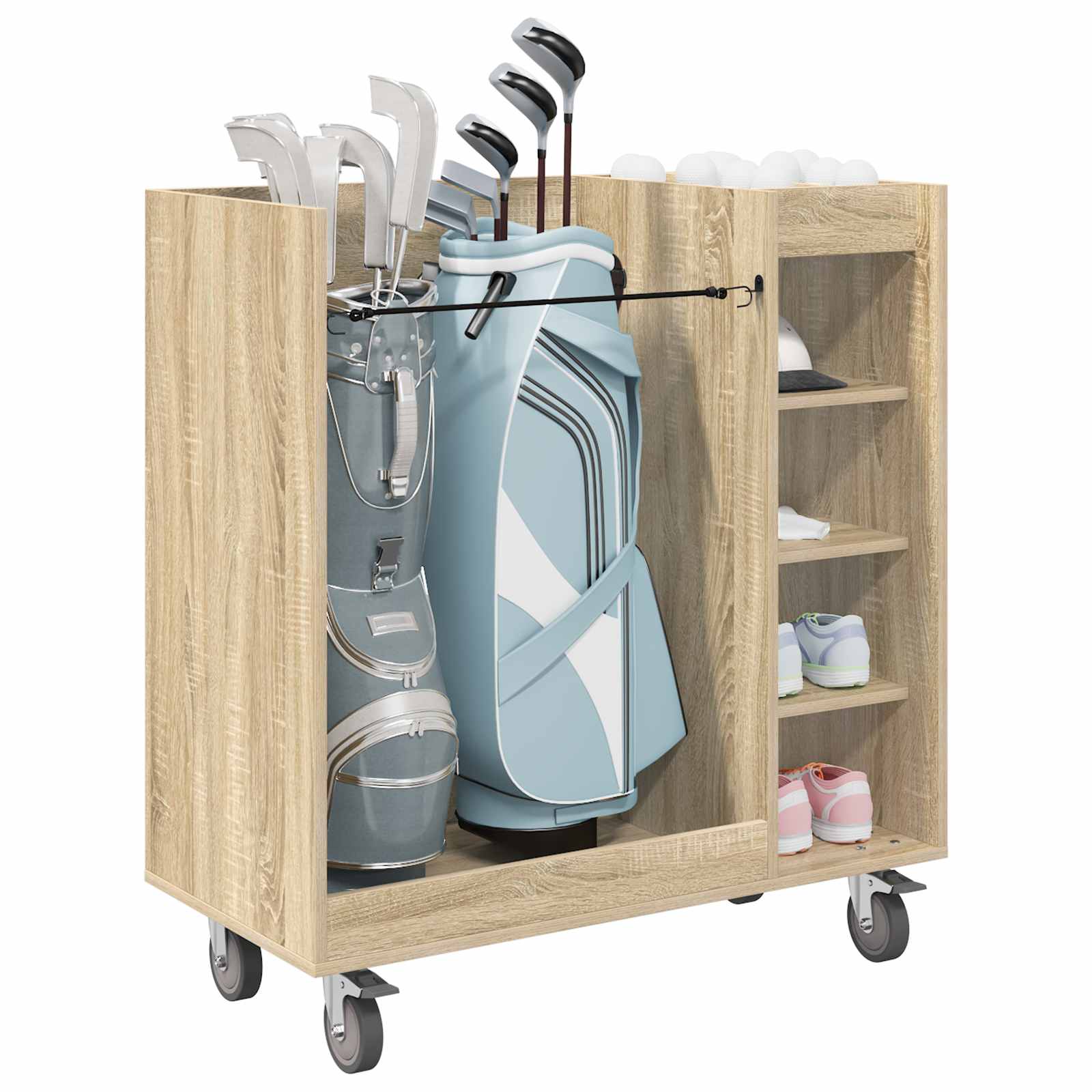 Golfikapp rattaga Üksvärviline Sonoma tamm 90 x 45 x 98 cm
