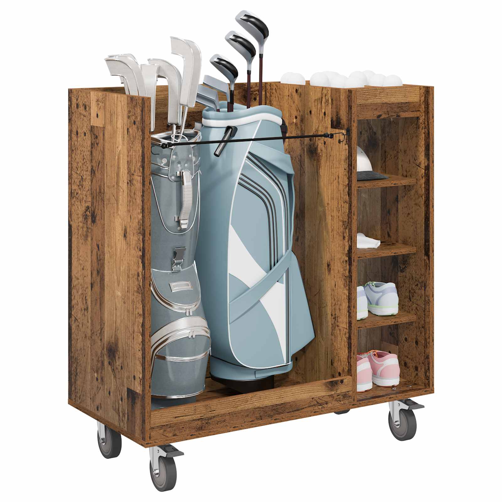 Golfikapp rattaga Üksvärviline Vana puit 90 x 45 x 98 cm