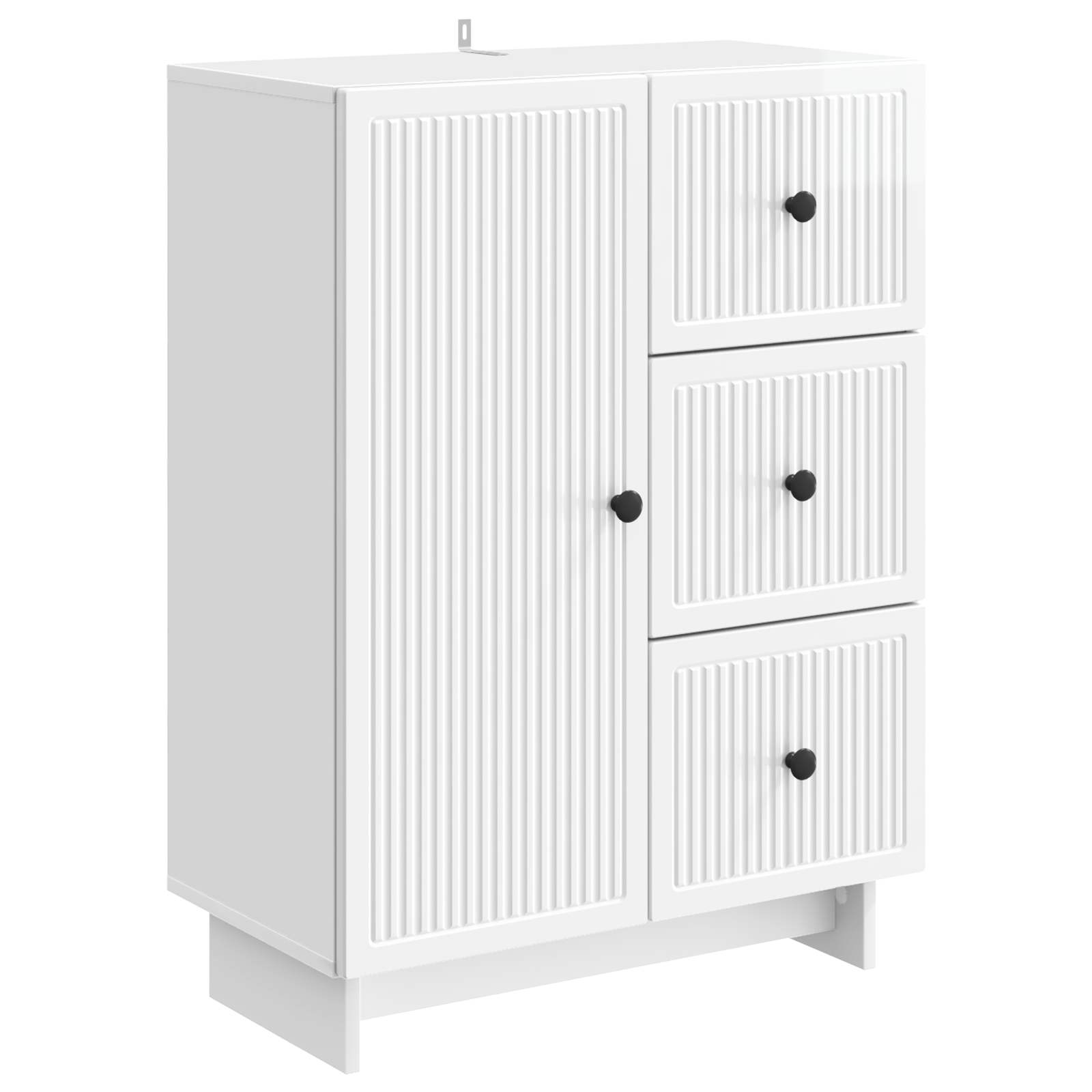 Kõide sahtliga Kõrgläikega valge 66 x 34,5 x 90 cm Tehispuit