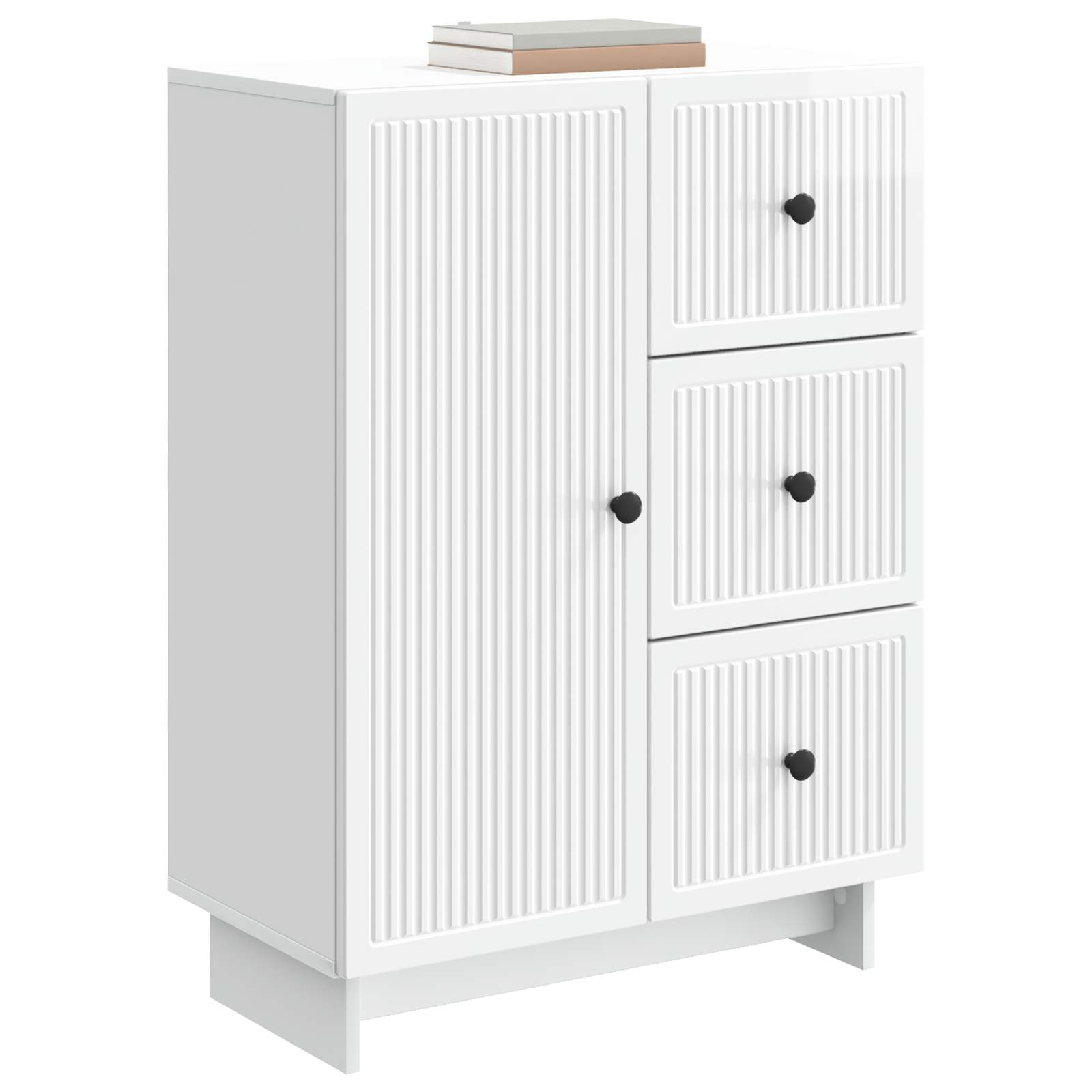Kõide sahtliga Kõrgläikega valge 66 x 34,5 x 90 cm Tehispuit