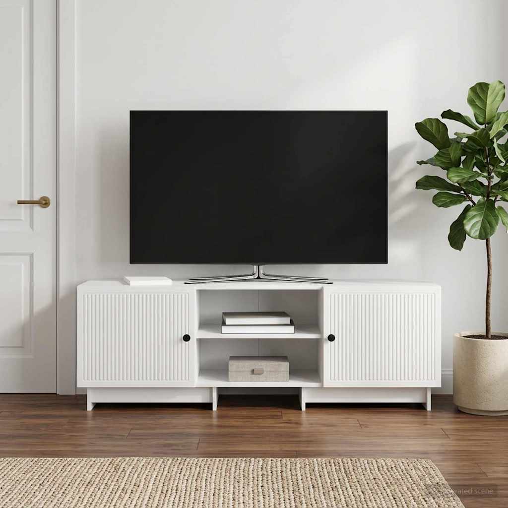 Telerikapp 150 x 31 x 50 cm Kõrgläikega valge Töödeldud puit