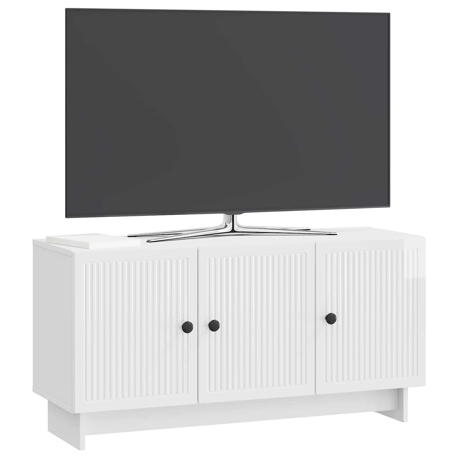 Telerikapp 99 x 34,5 x 50 cm Kõrgläikega valge Tehispuit