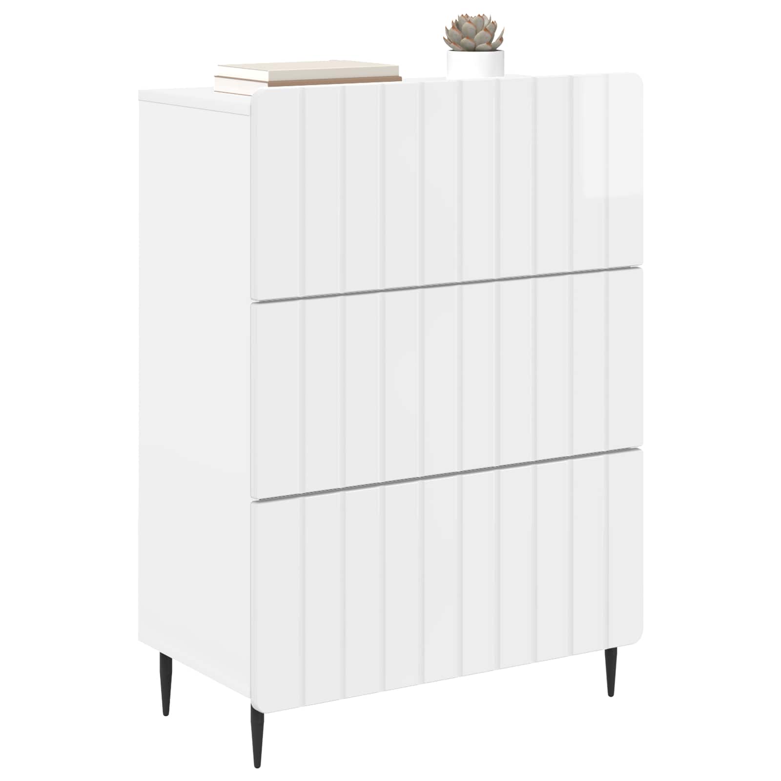 Sahtlibüroo 66 x 34,5 x 92 cm Tehispuit Kõrgläikega valge