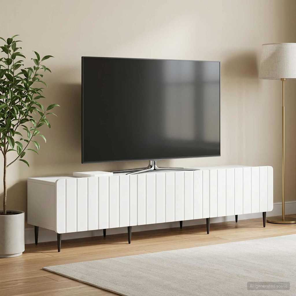 Telerikapp sahtliga Valge 147 x 34,5 x 32 cm Tehispuit