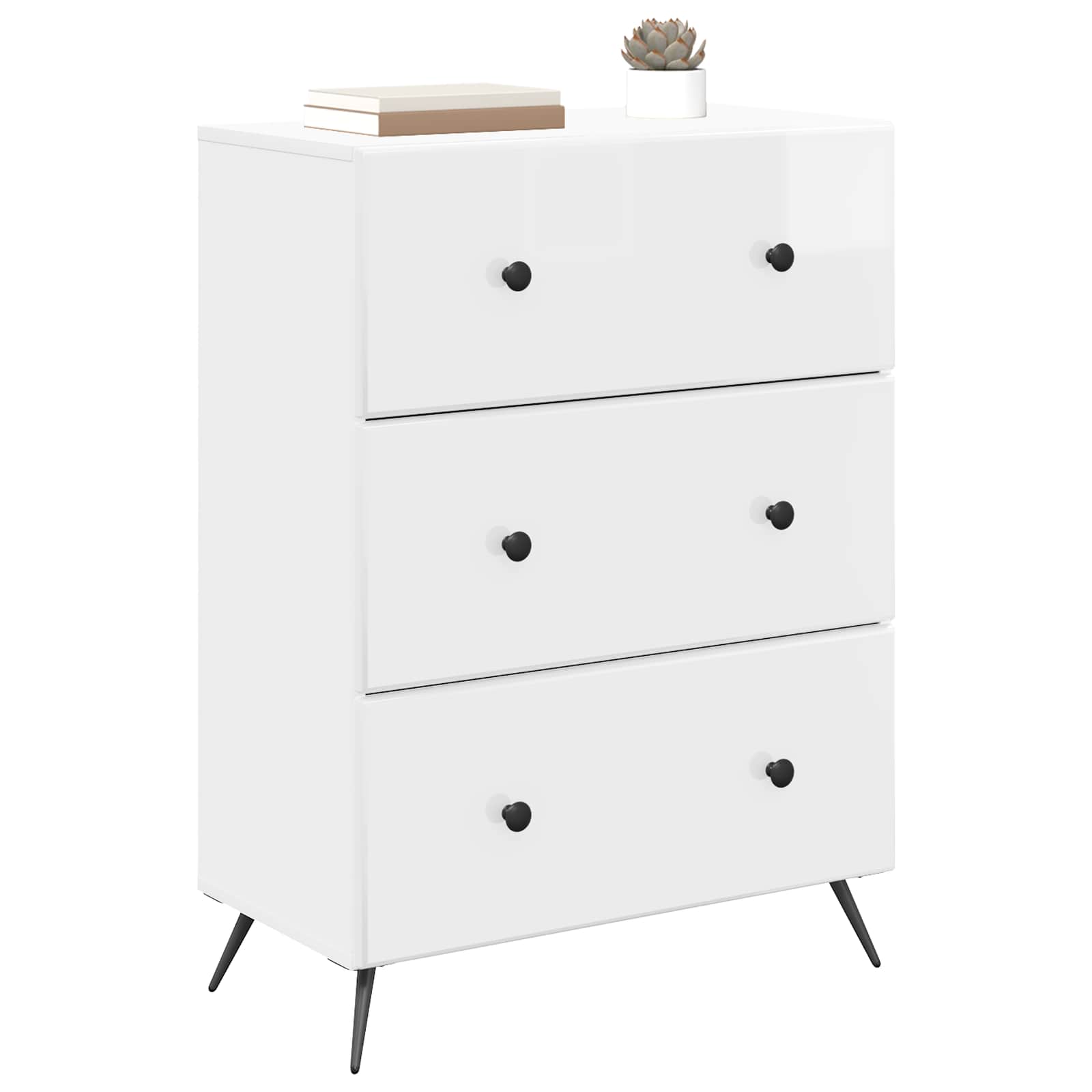 Sahtlibüroo 66 x 34,5 x 90 cm Tehispuit Kõrgläikega valge