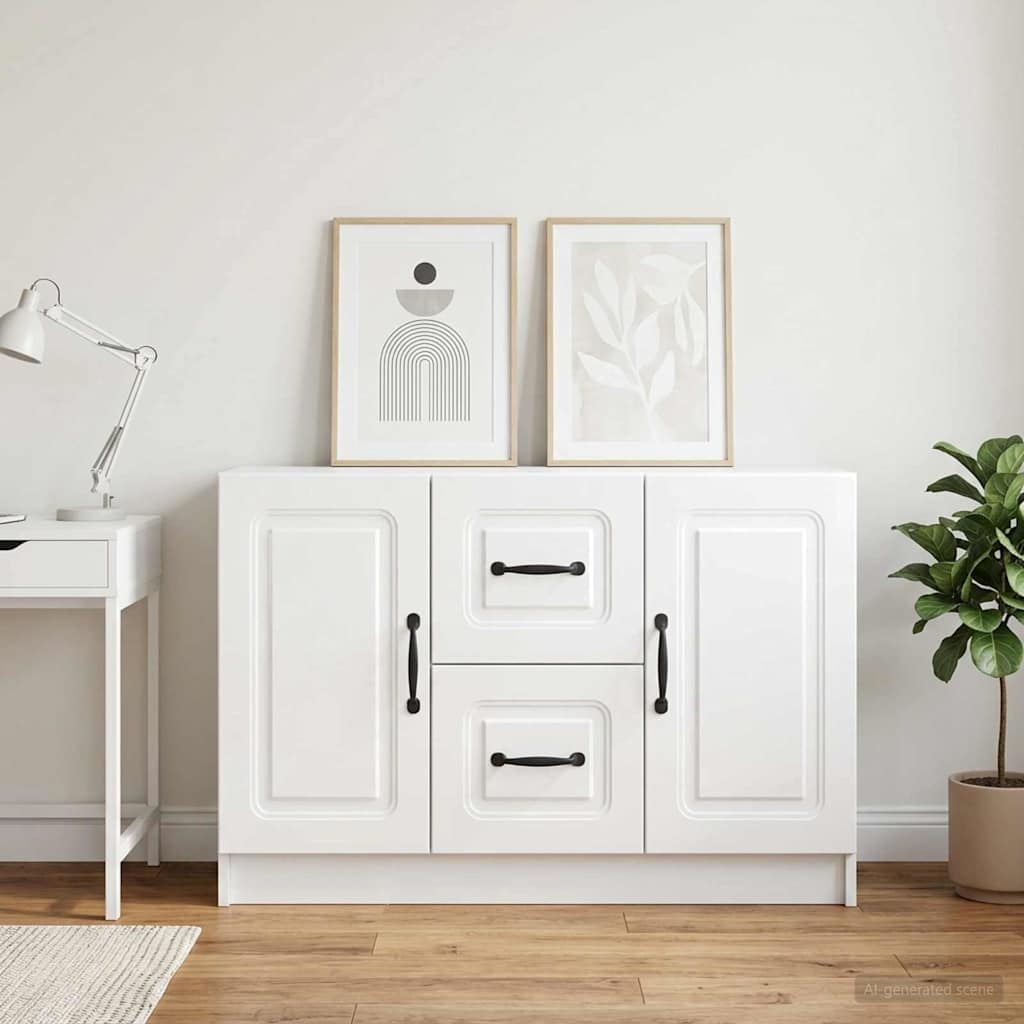 Kõide Kõrgläikega valge 89 x 34,5 x 57 cm Tehispuit