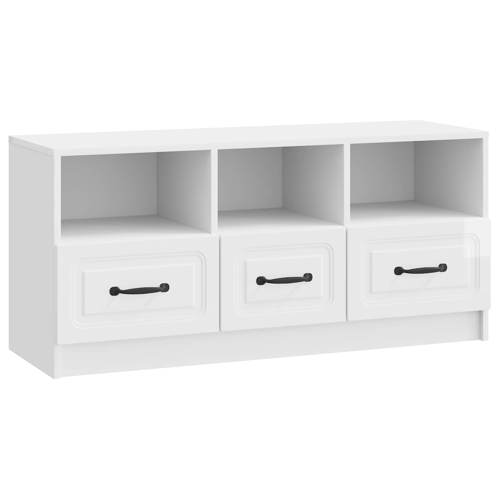 Telerikapp Kõrgläikega valge 102 x 34,5 x 47 cm Tehispuit
