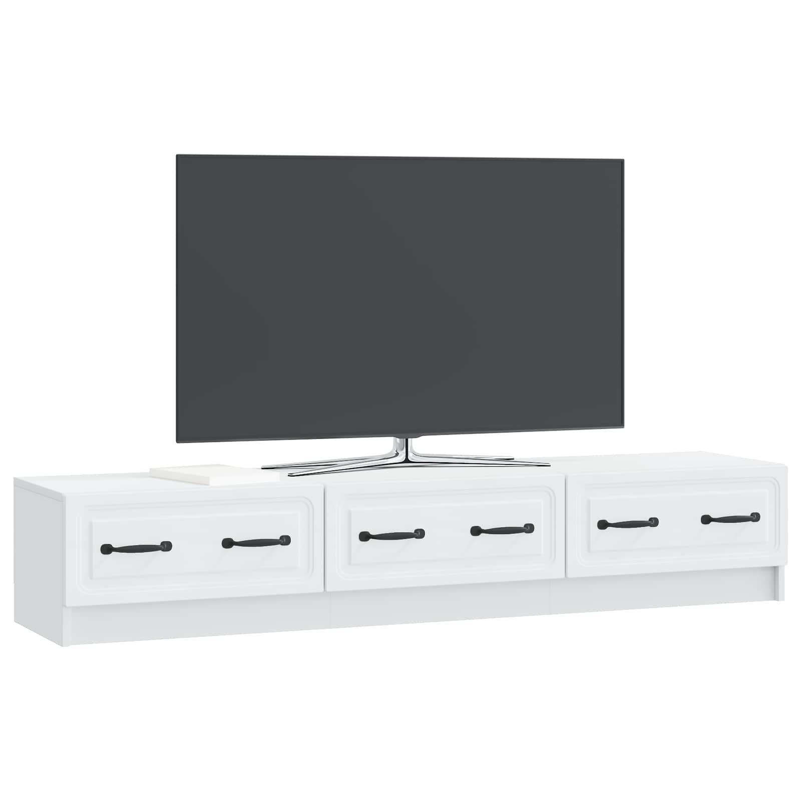 Telerikapp sahtliga Valge 147 x 34,5 x 27 cm Tehispuit