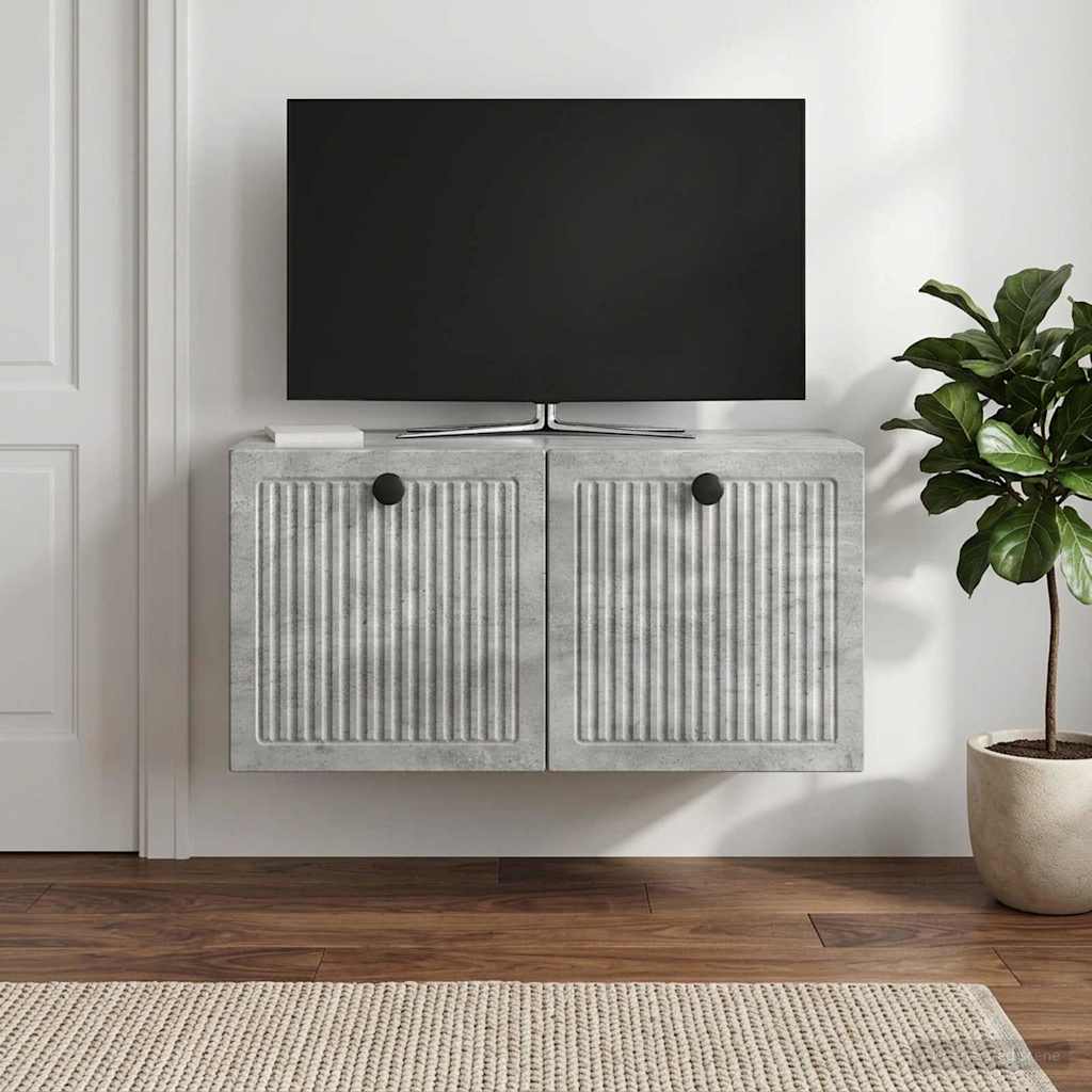 Rippuv TV kapp Betoonhall 59,5 x 31 x 30 cm Tehispuit
