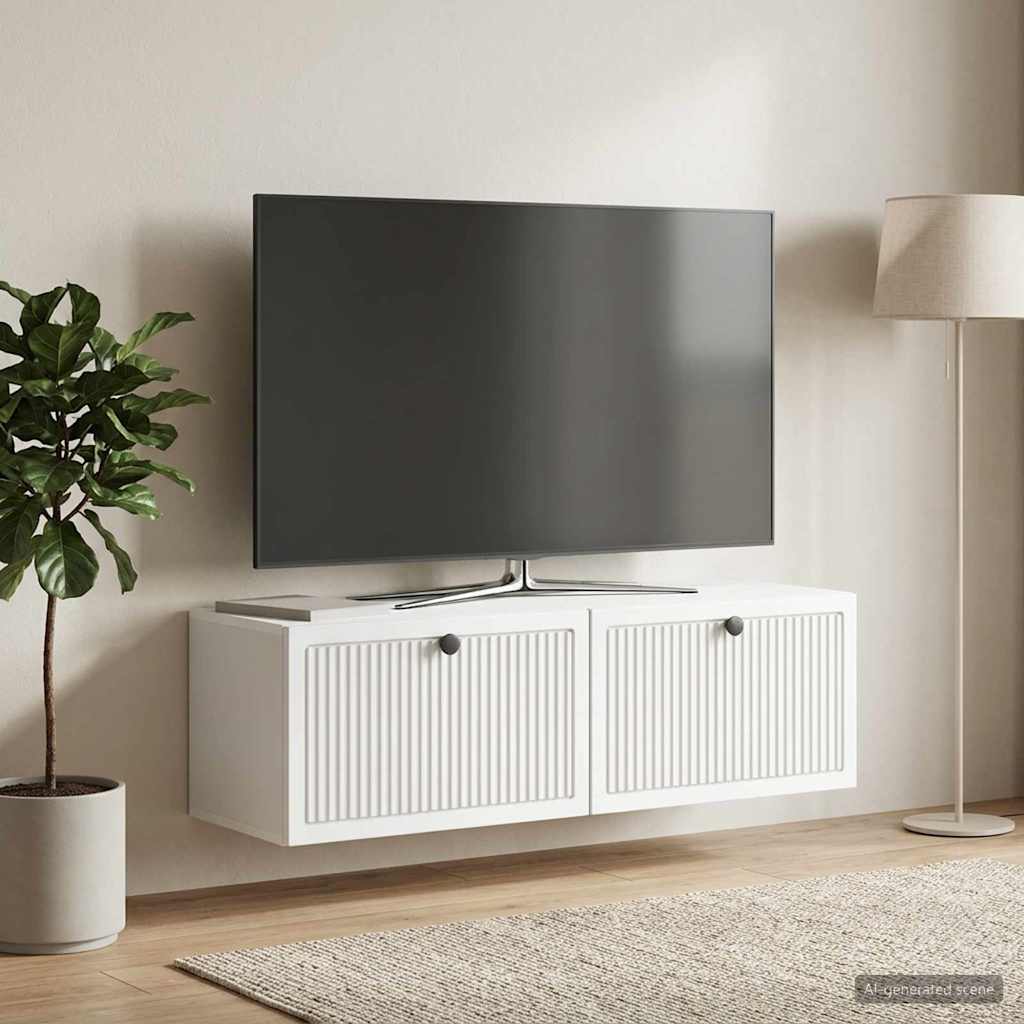 Rippuv TV kapp Valge 98 x 31 x 30 cm Tehispuit