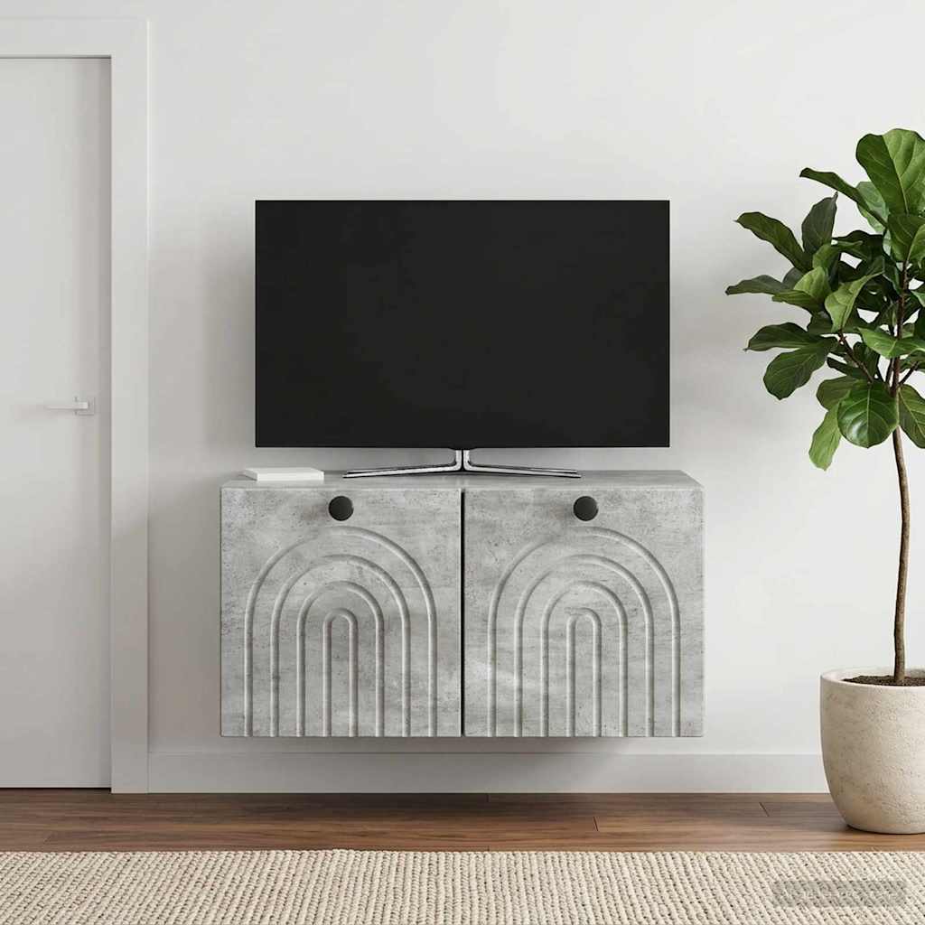 Rippuv TV kapp Betoonhall 59,5 x 41 x 30 cm Tehispuit