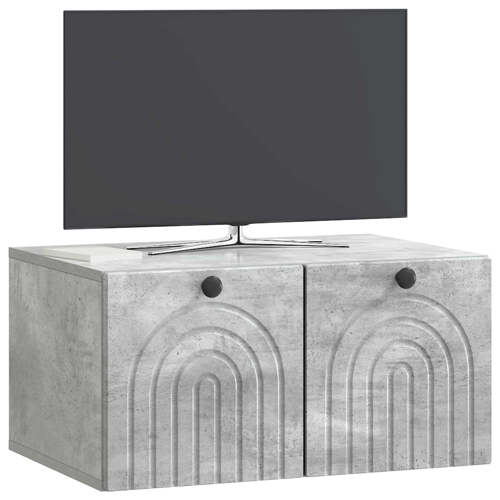 Rippuv TV kapp Betoonhall 59,5 x 41 x 30 cm Tehispuit