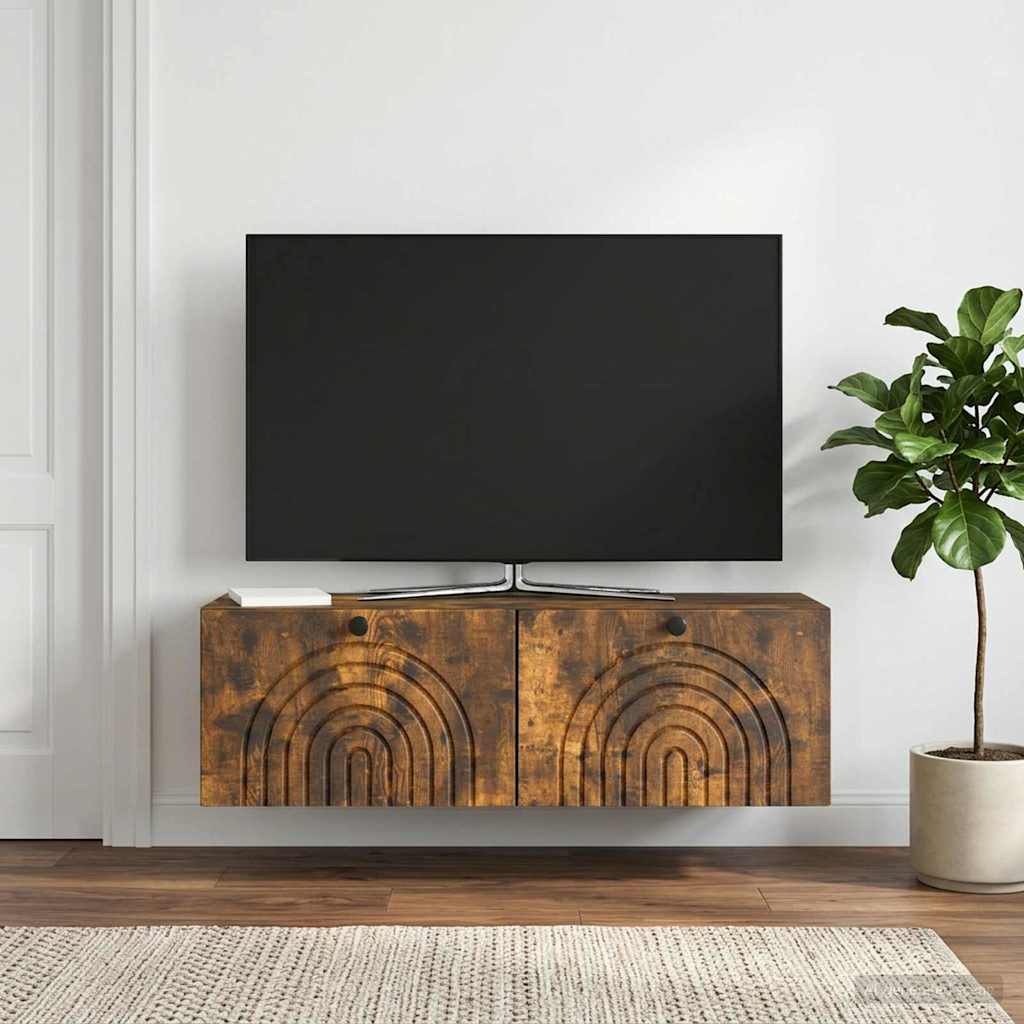 Rippuv TV kapp Suitsutatud tamm 98 x 31 x 30 cm Tehispuit