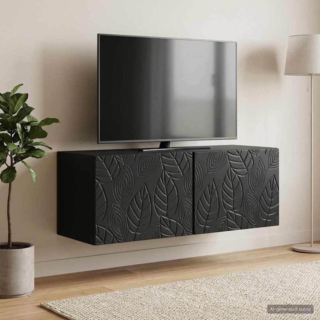 Rippuv TV kapp 59,5 x 31 cm Must Tehispuit Seinale kinnitatav