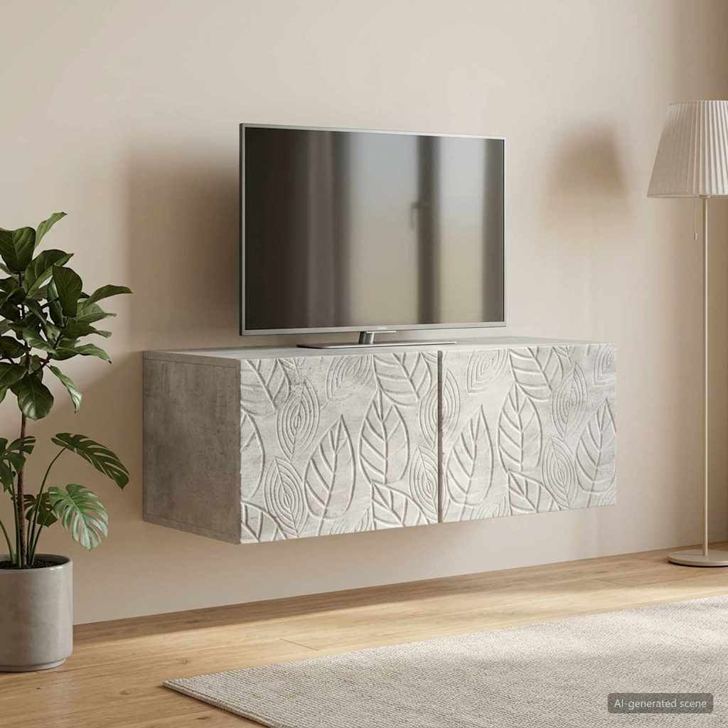 Rippuv TV kapp 59,5 x 31 cm Betoonhall Tehispuit