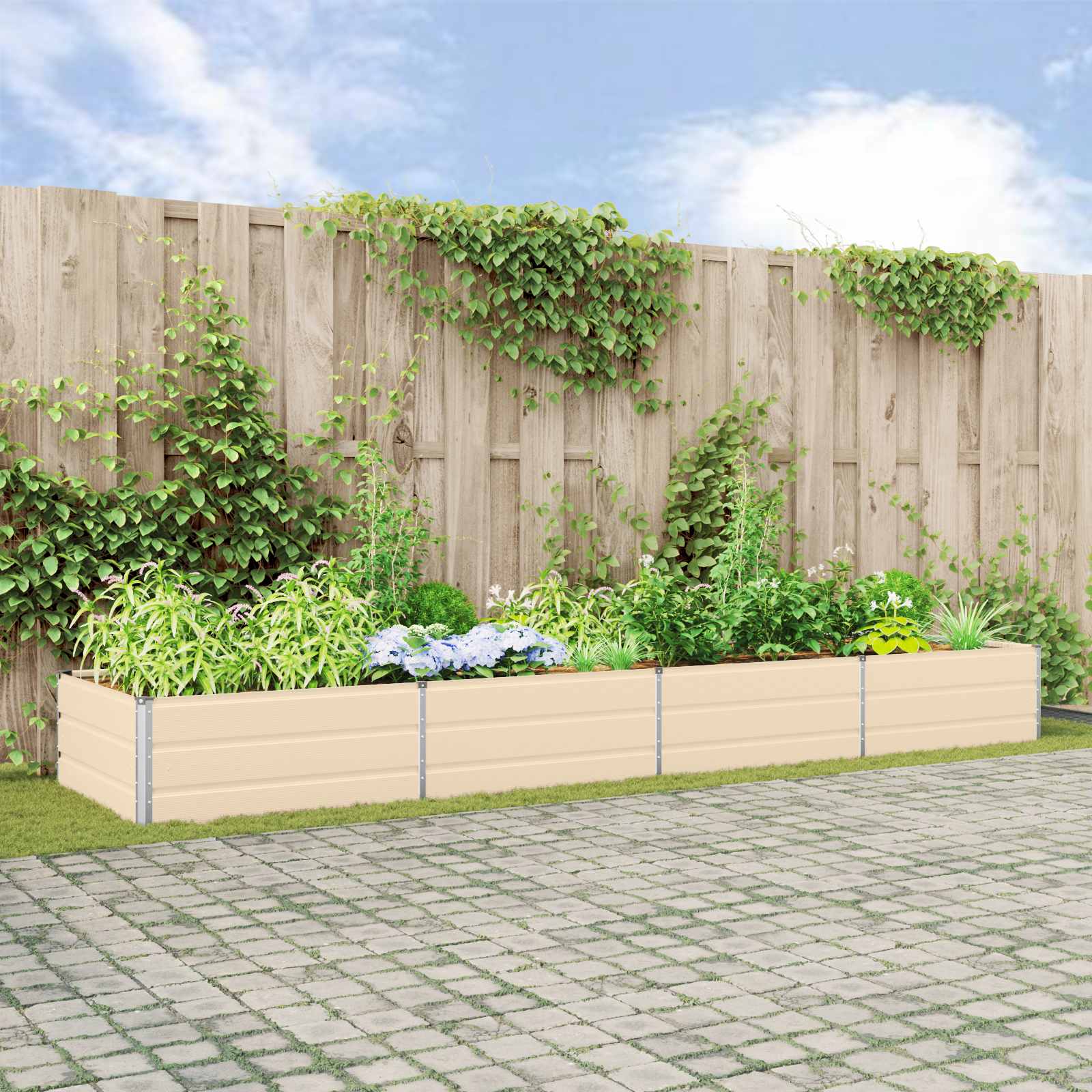 Taimekast Ebarealne 385 x 100 x 45 cm Tsingitud teras