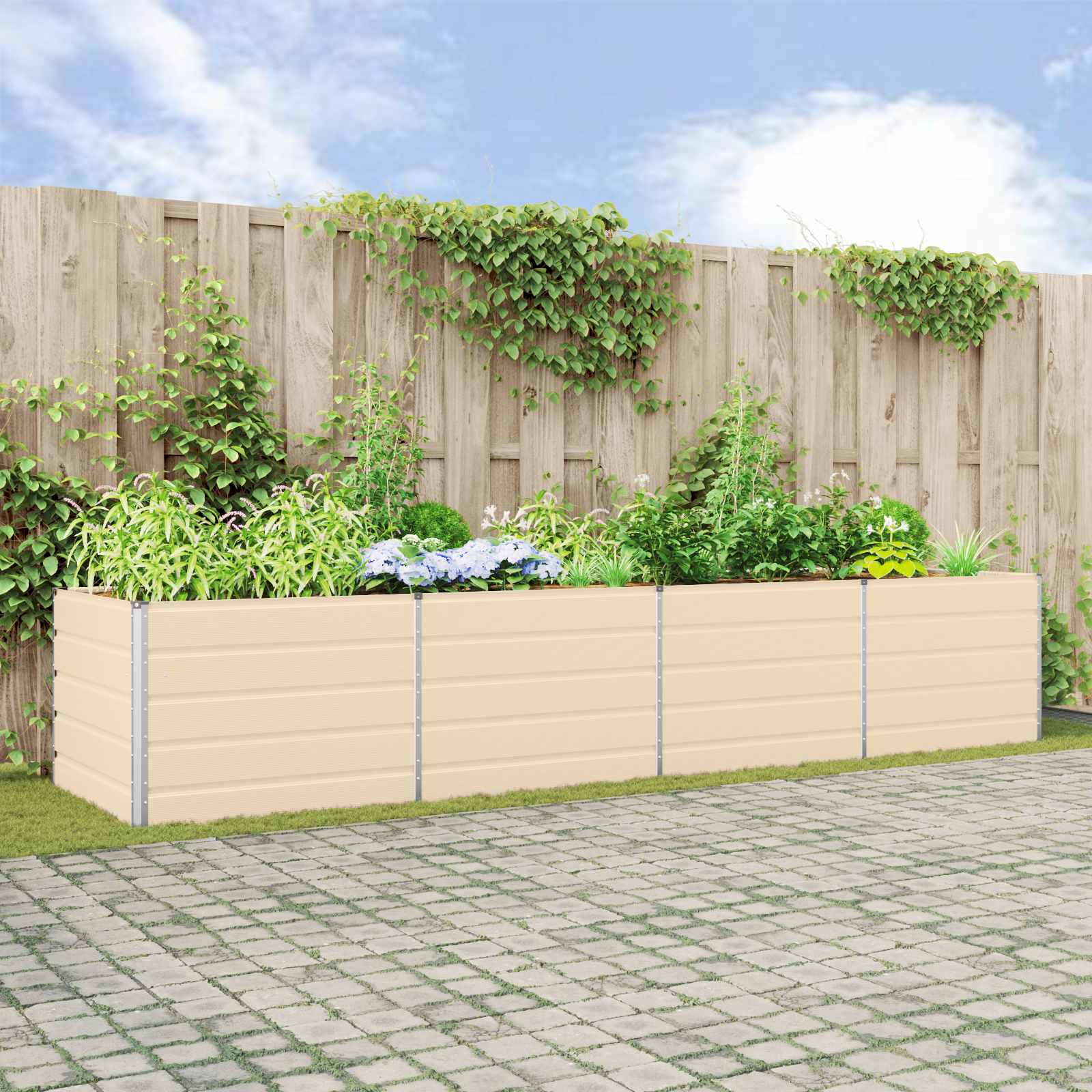 Taimekast Ebarealne 385 x 100 x 75 cm Tsingitud teras