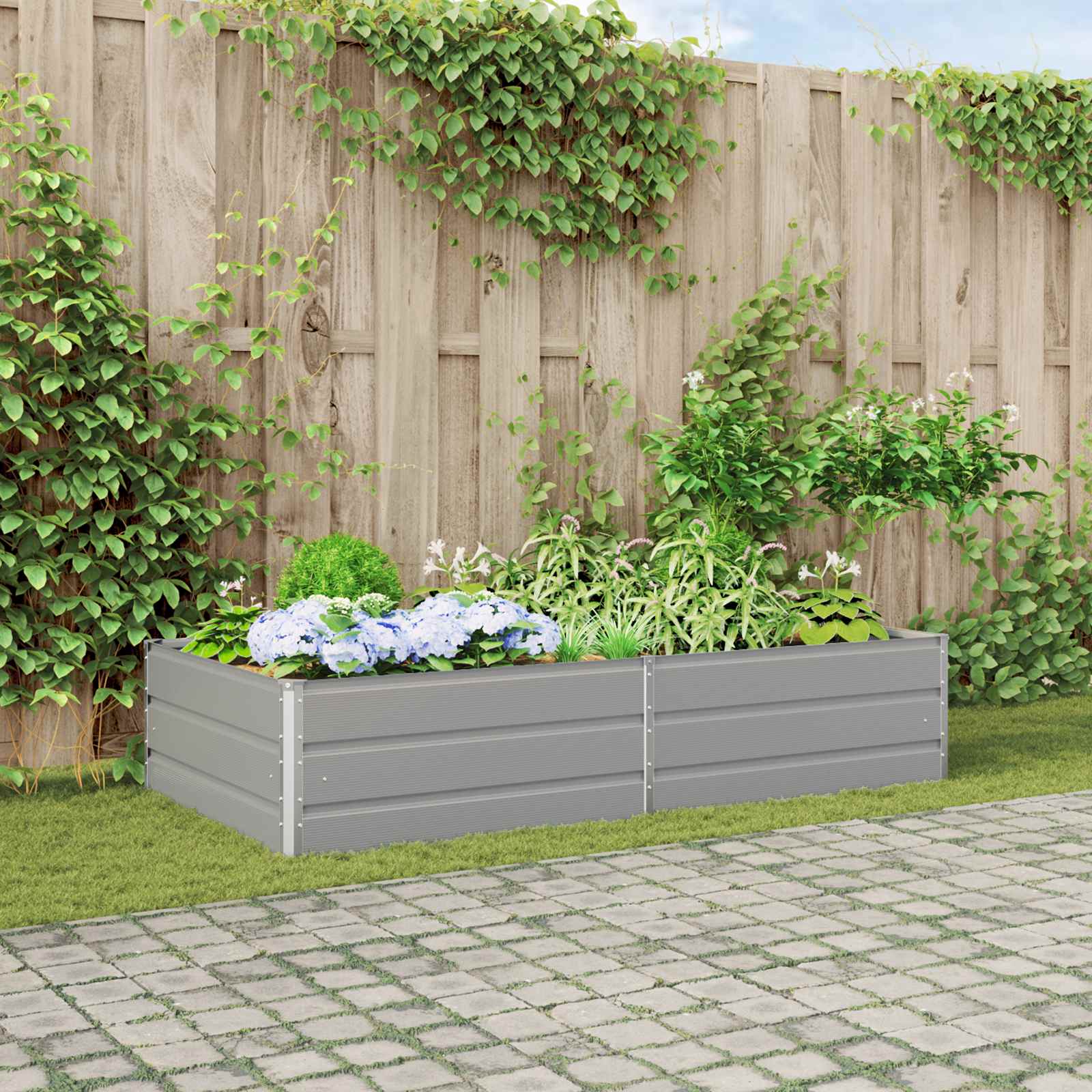Taimekast Helehall 195 x 100 x 45 cm Tsingitud teras