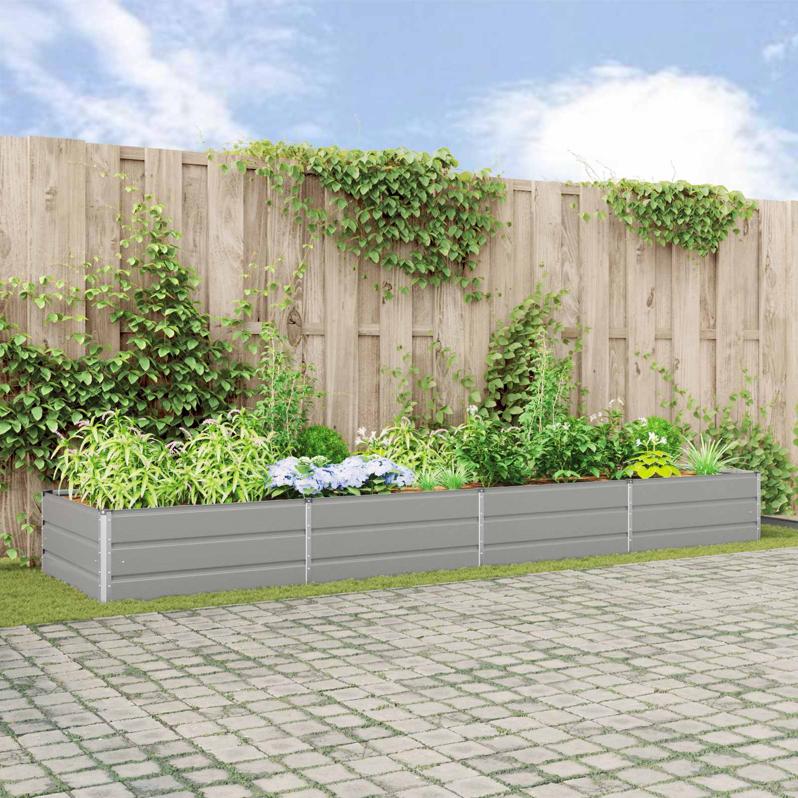 Taimekast Helehall 385 x 100 x 45 cm Tsingitud teras