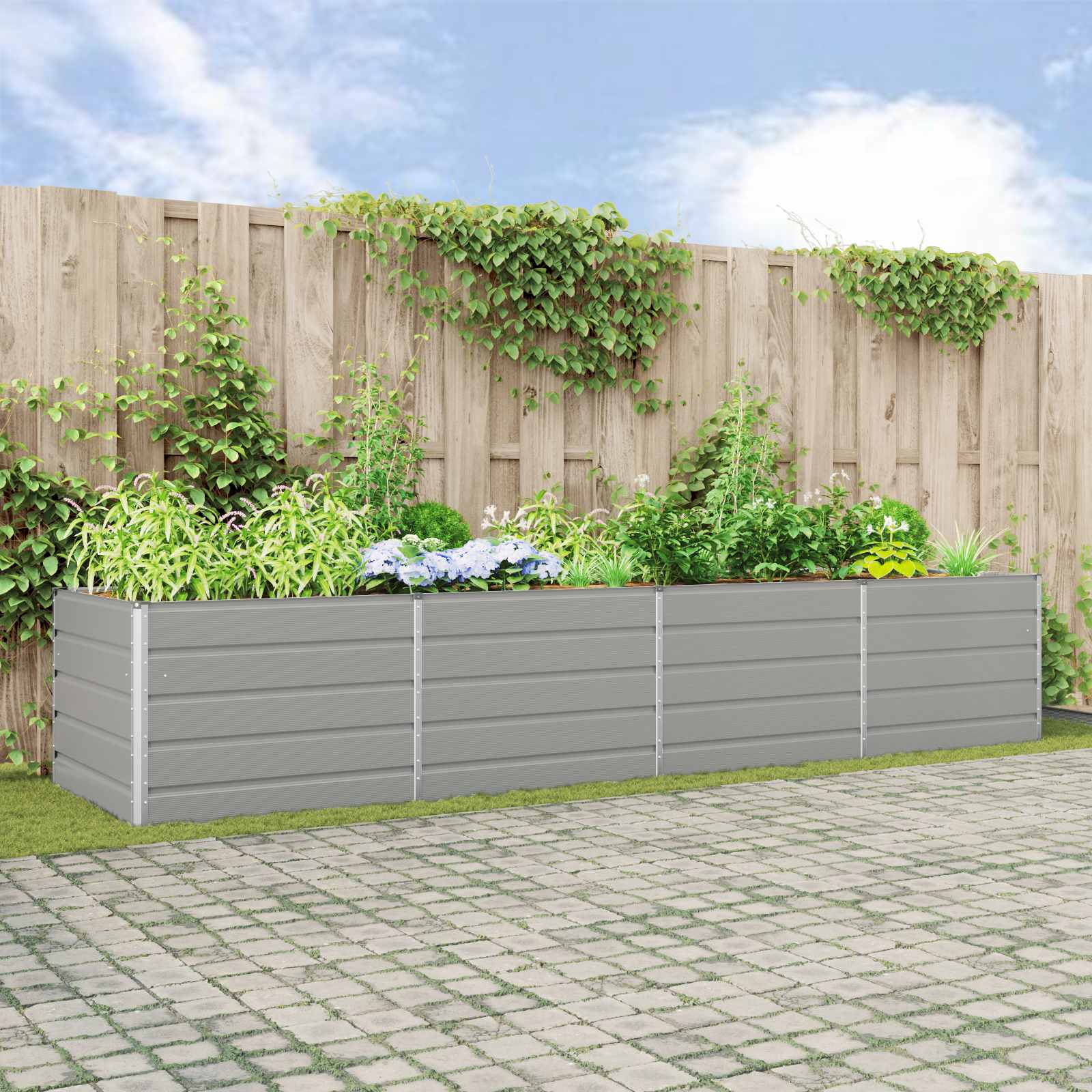 Taimekast Helehall 385 x 100 x 75 cm Tsingitud teras